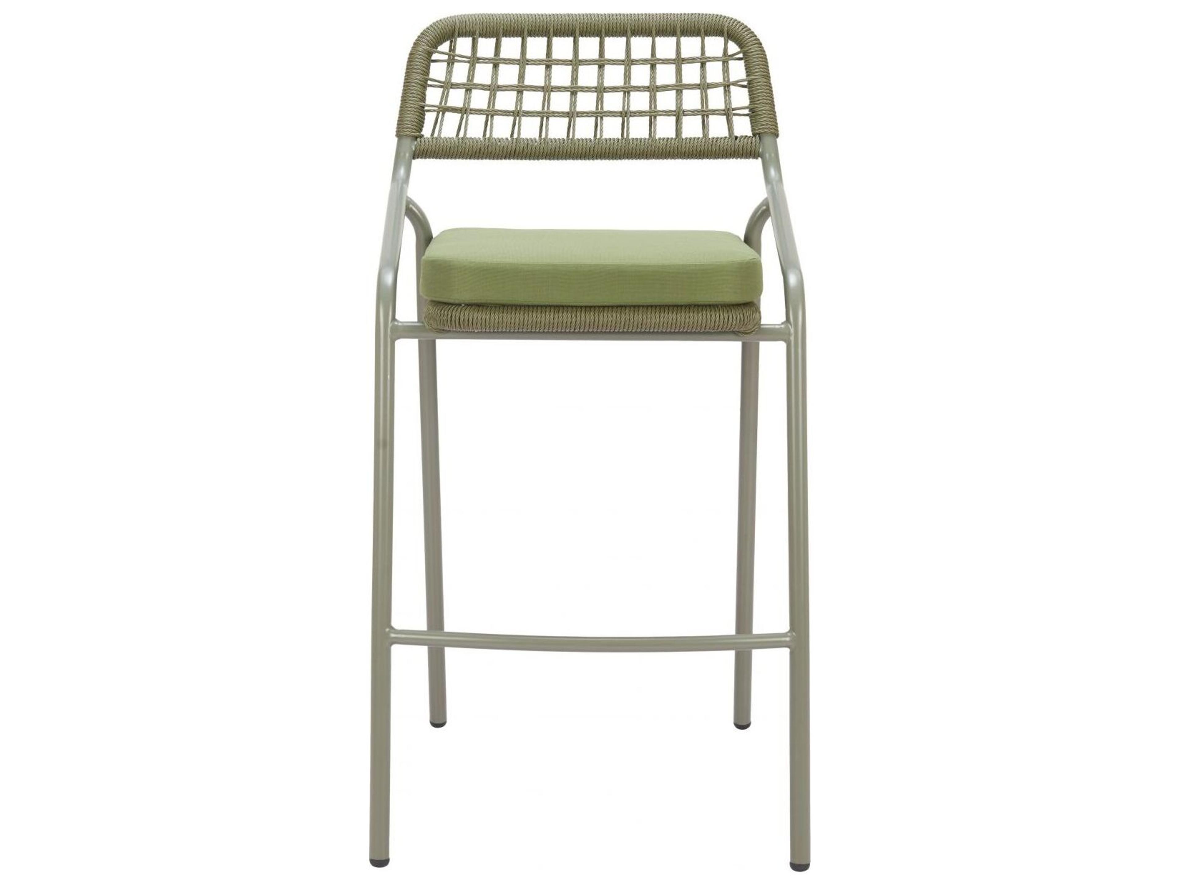 Zuo Outdoor Rio Green Rope Cushion Bar Stool