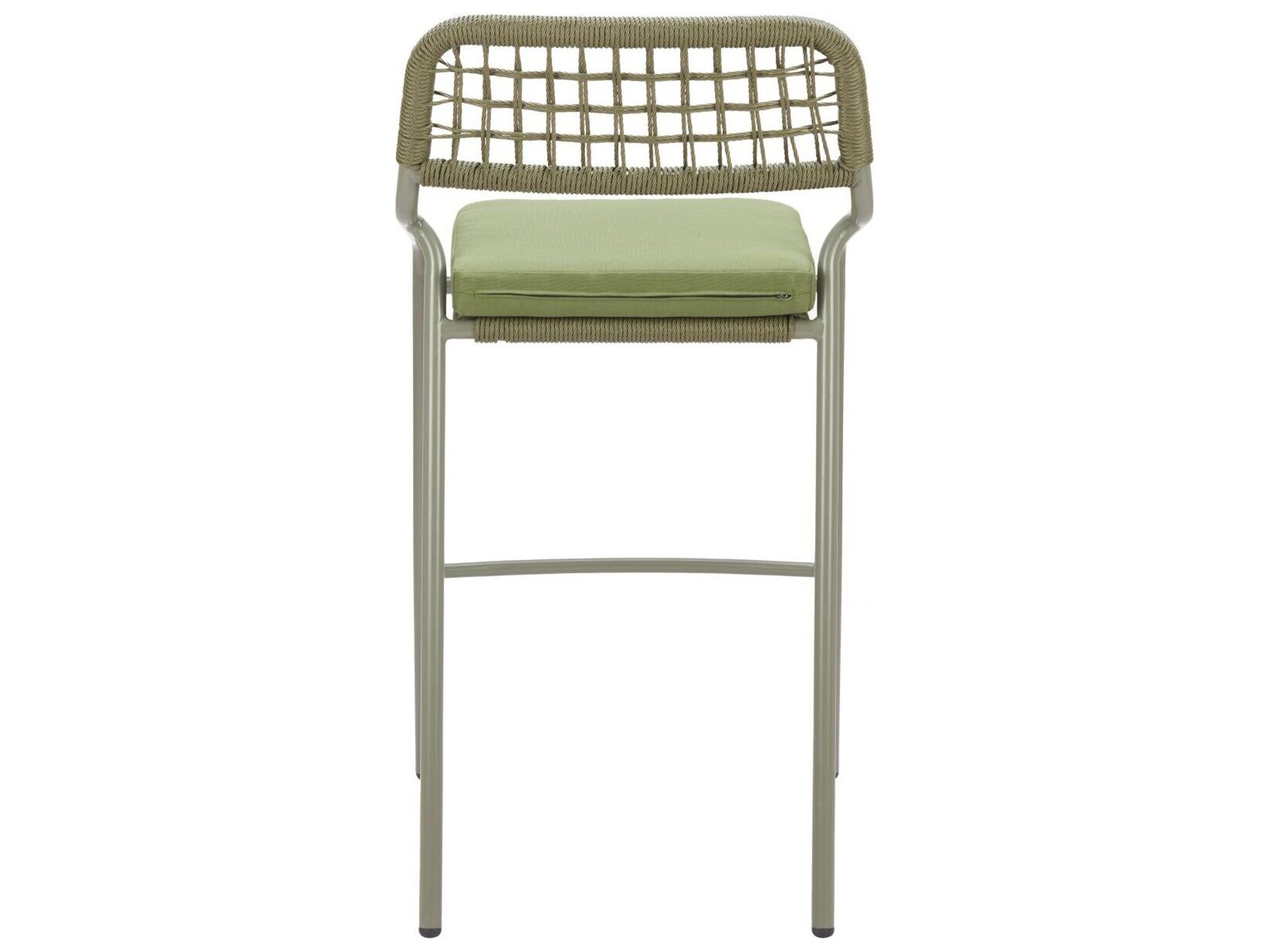 Zuo Outdoor Rio Green Rope Cushion Bar Stool