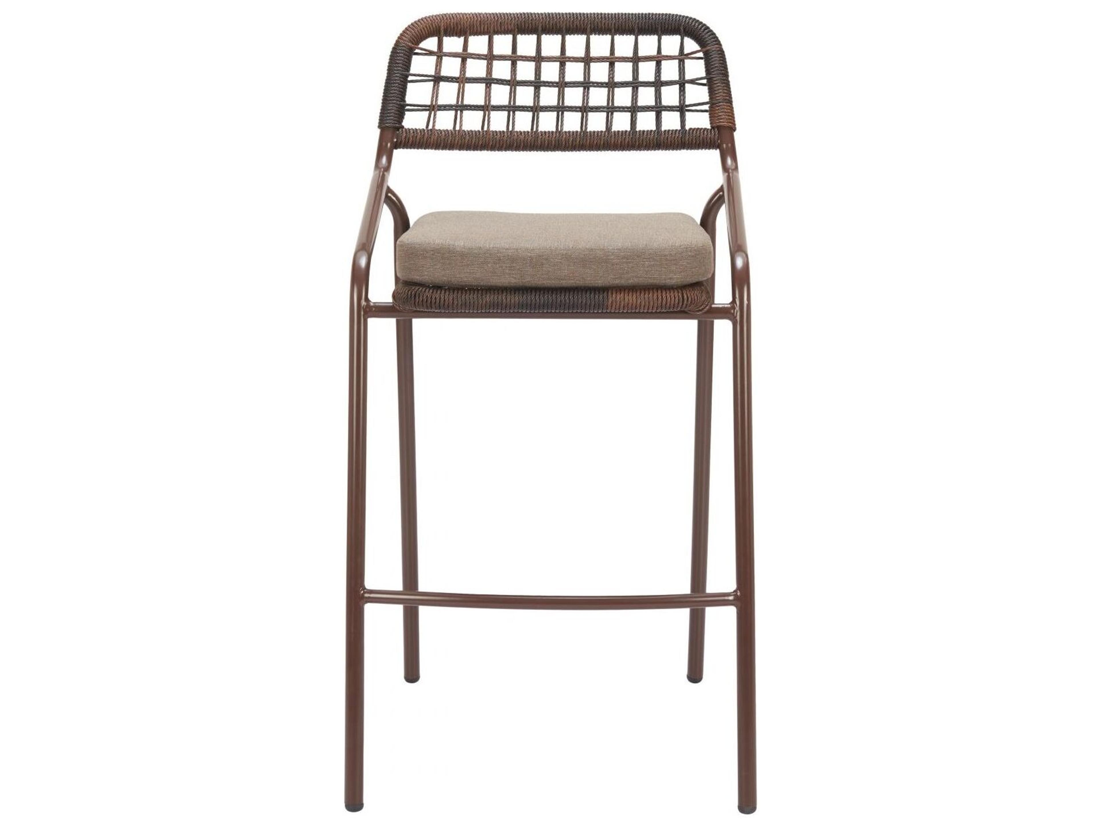Zuo Outdoor Rio Brown Steel Cushion Bar Stool