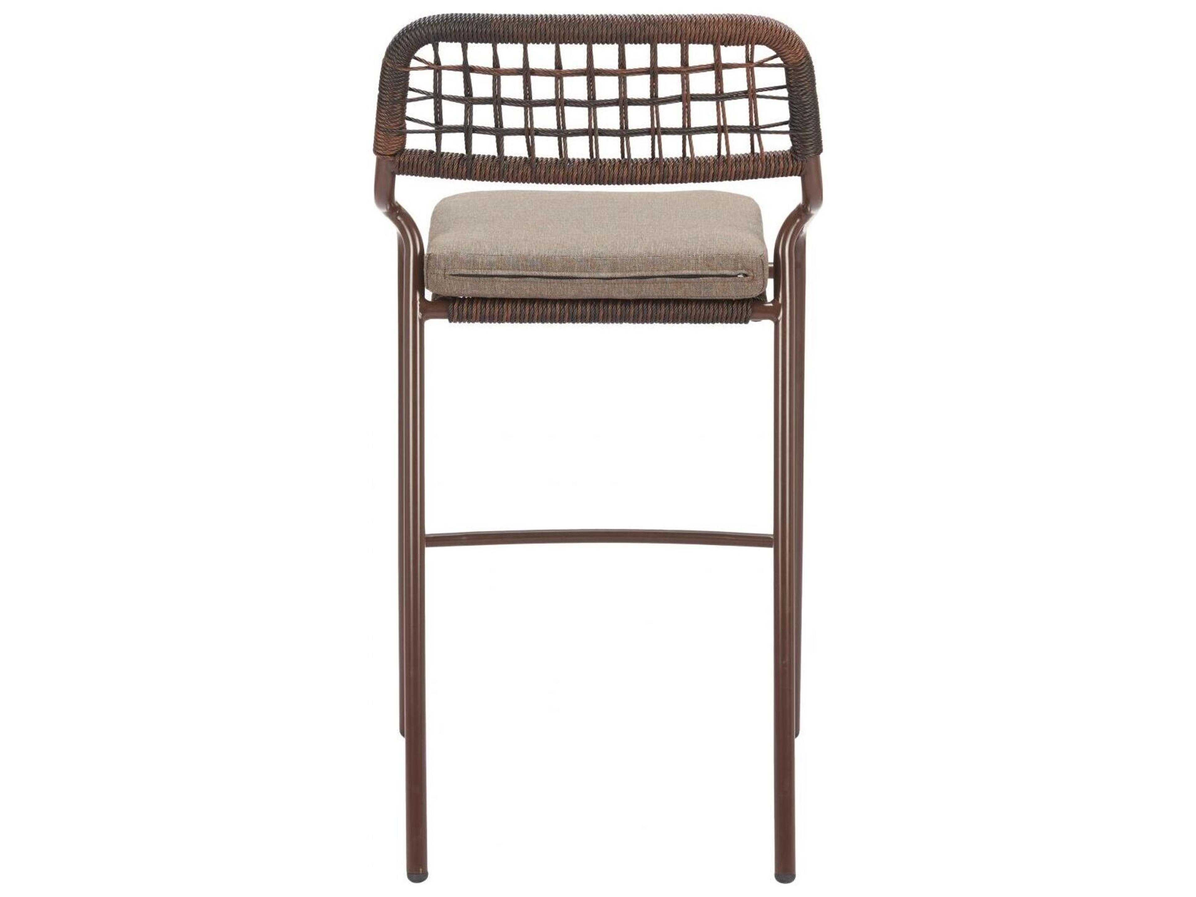 Zuo Outdoor Rio Brown Steel Cushion Bar Stool