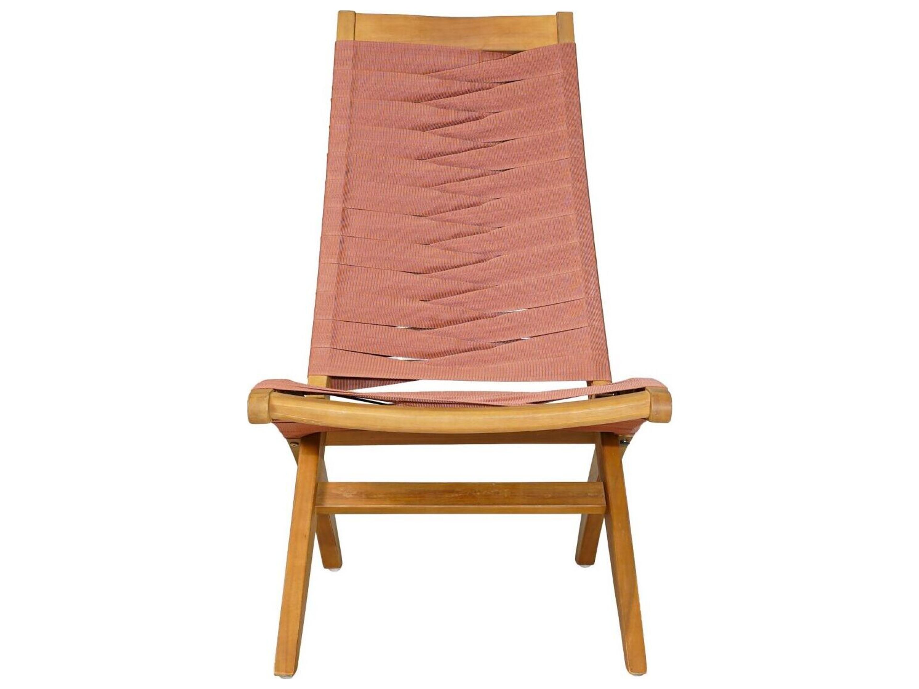 Zuo Outdoor Rova Terracotta Wood Strap Lounge Chair