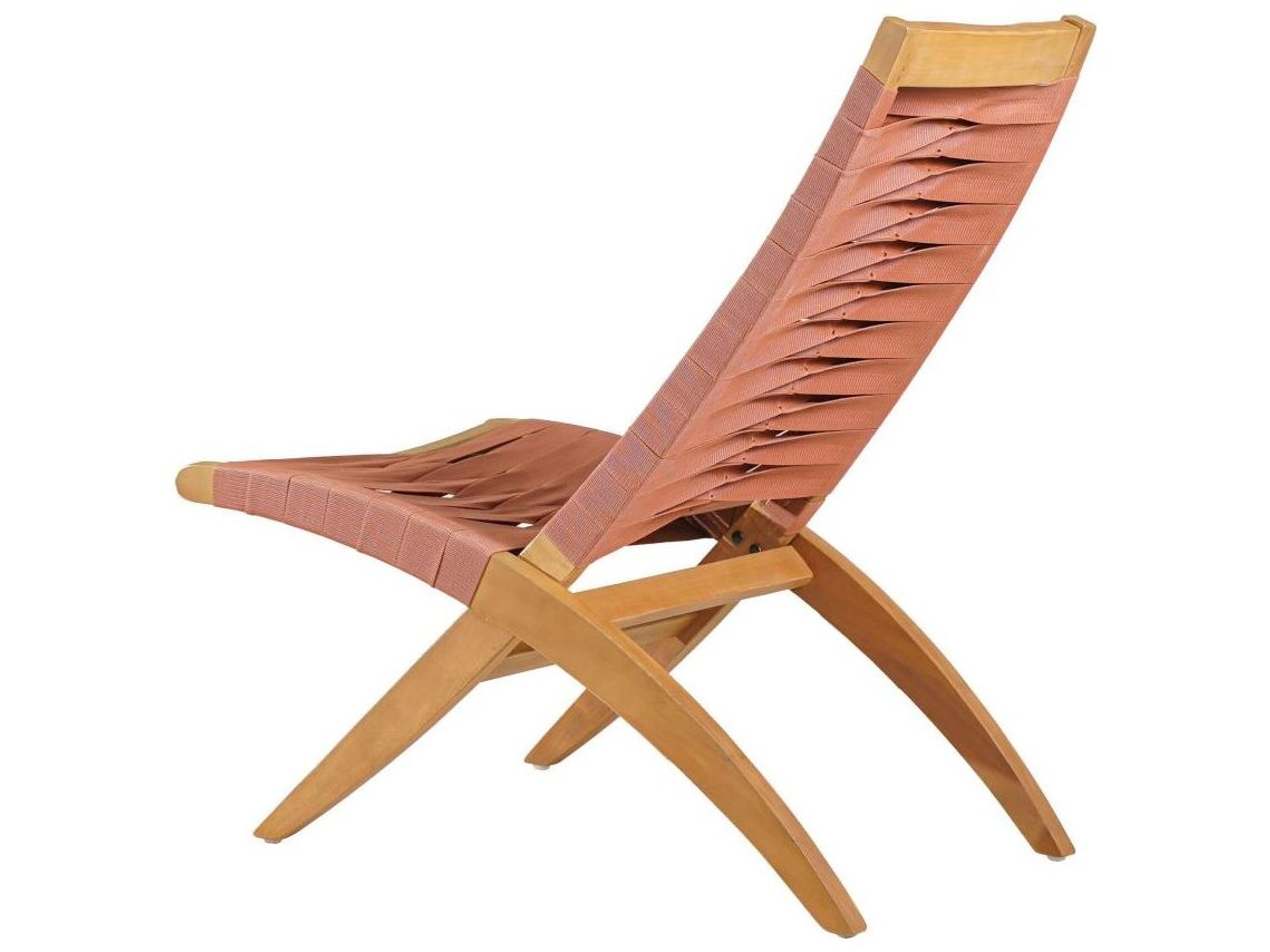 Zuo Outdoor Rova Terracotta Wood Strap Lounge Chair