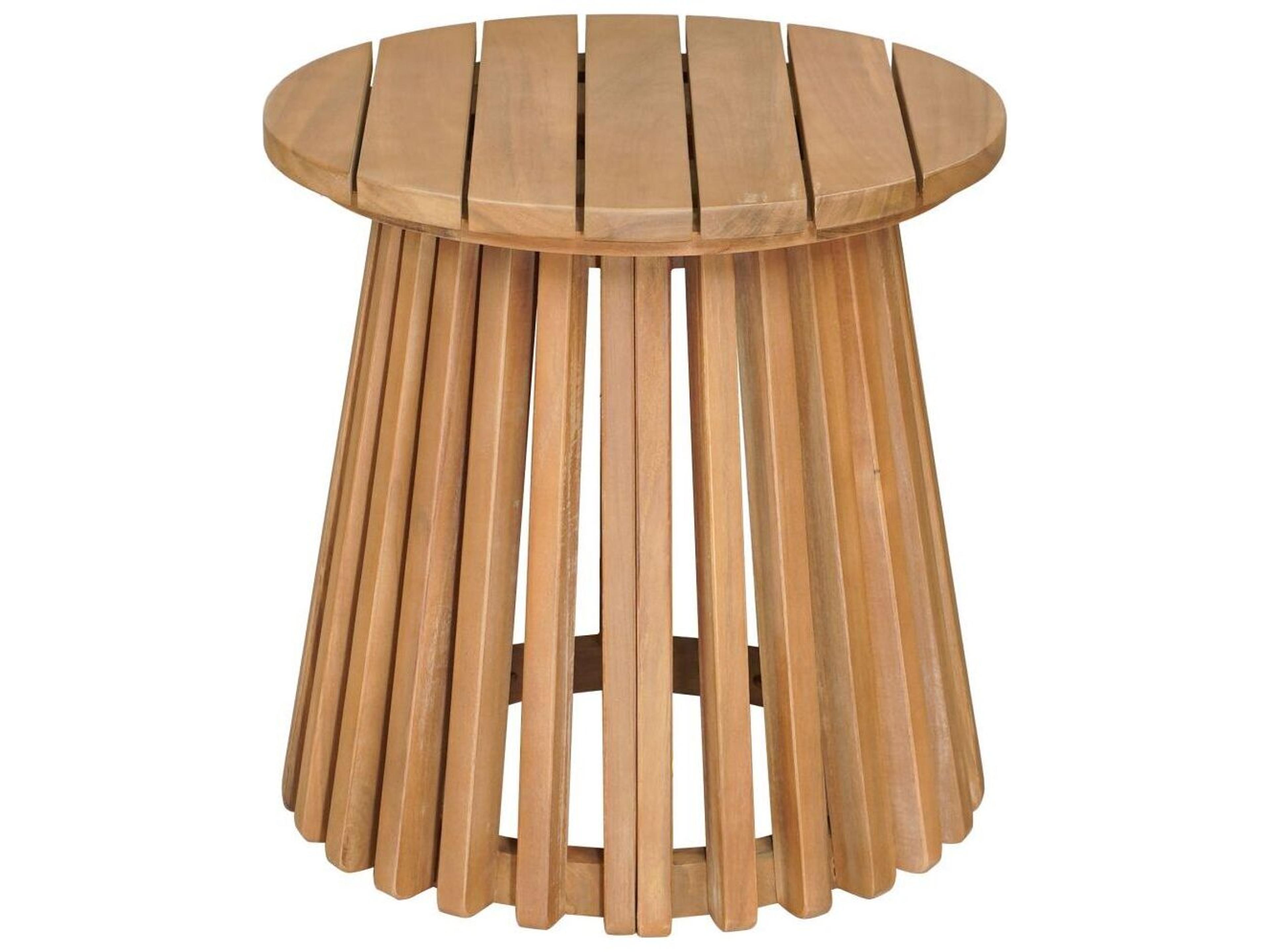 Zahara Natural Wood Round End Table