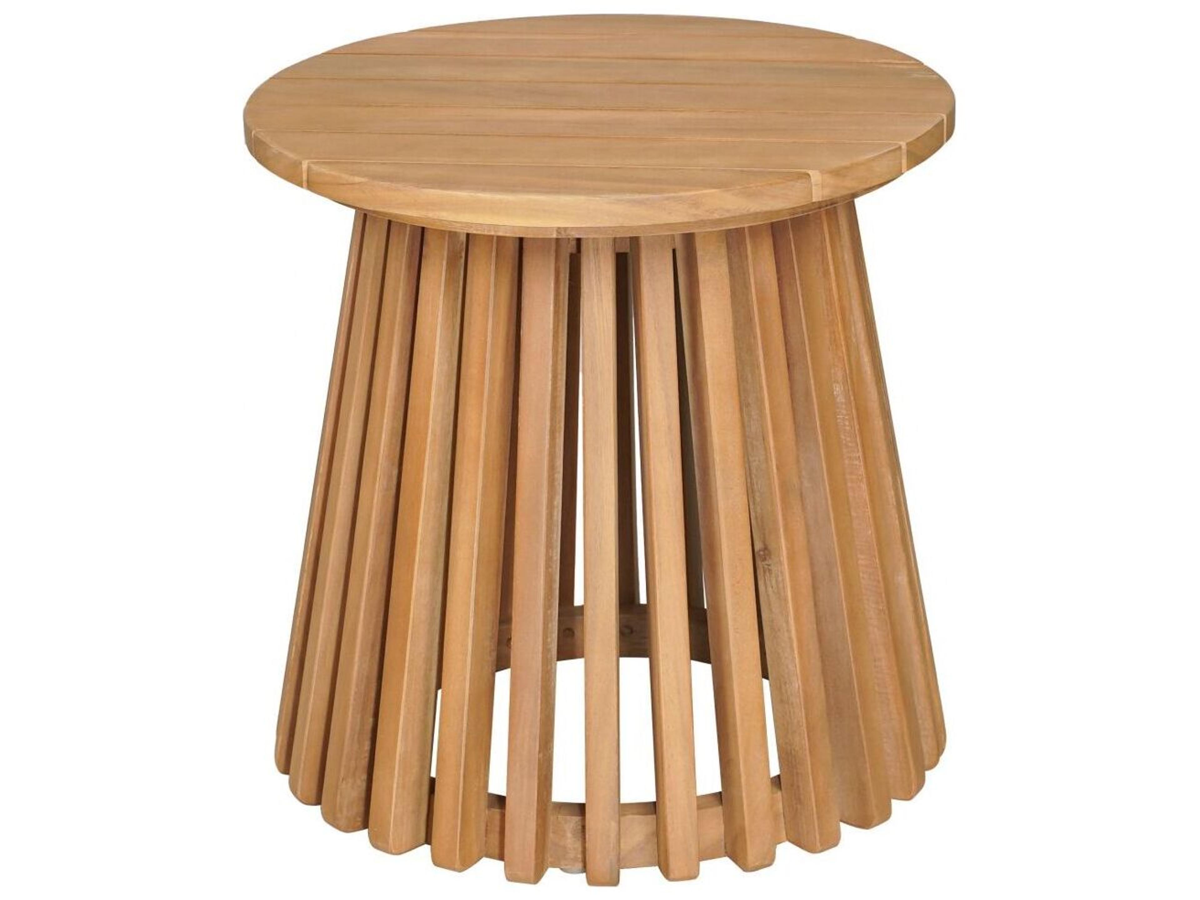 Zuo Outdoor Zahara Natural Wood Round End Table