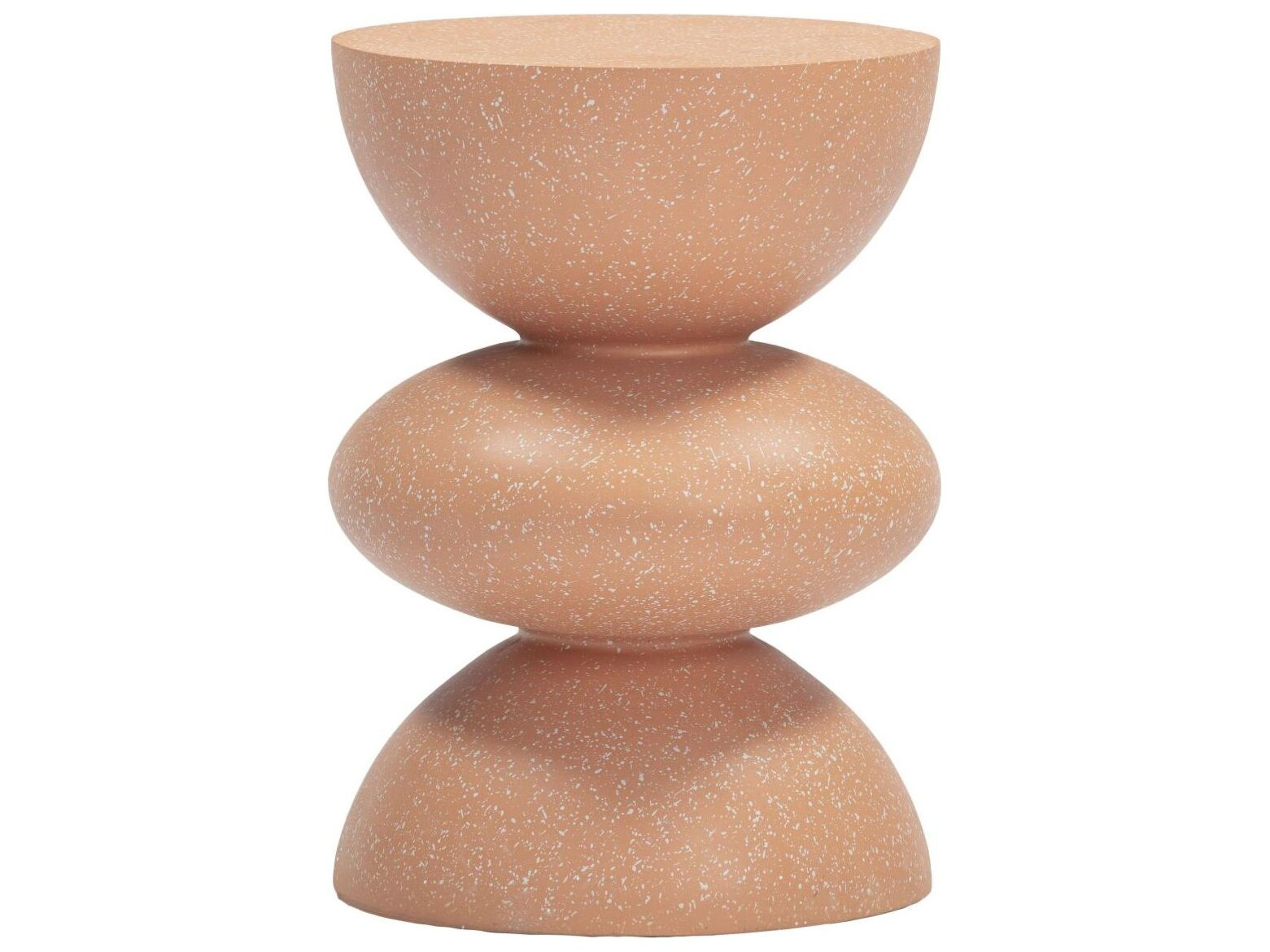 Tressa Terracotta Concrete Round End Table