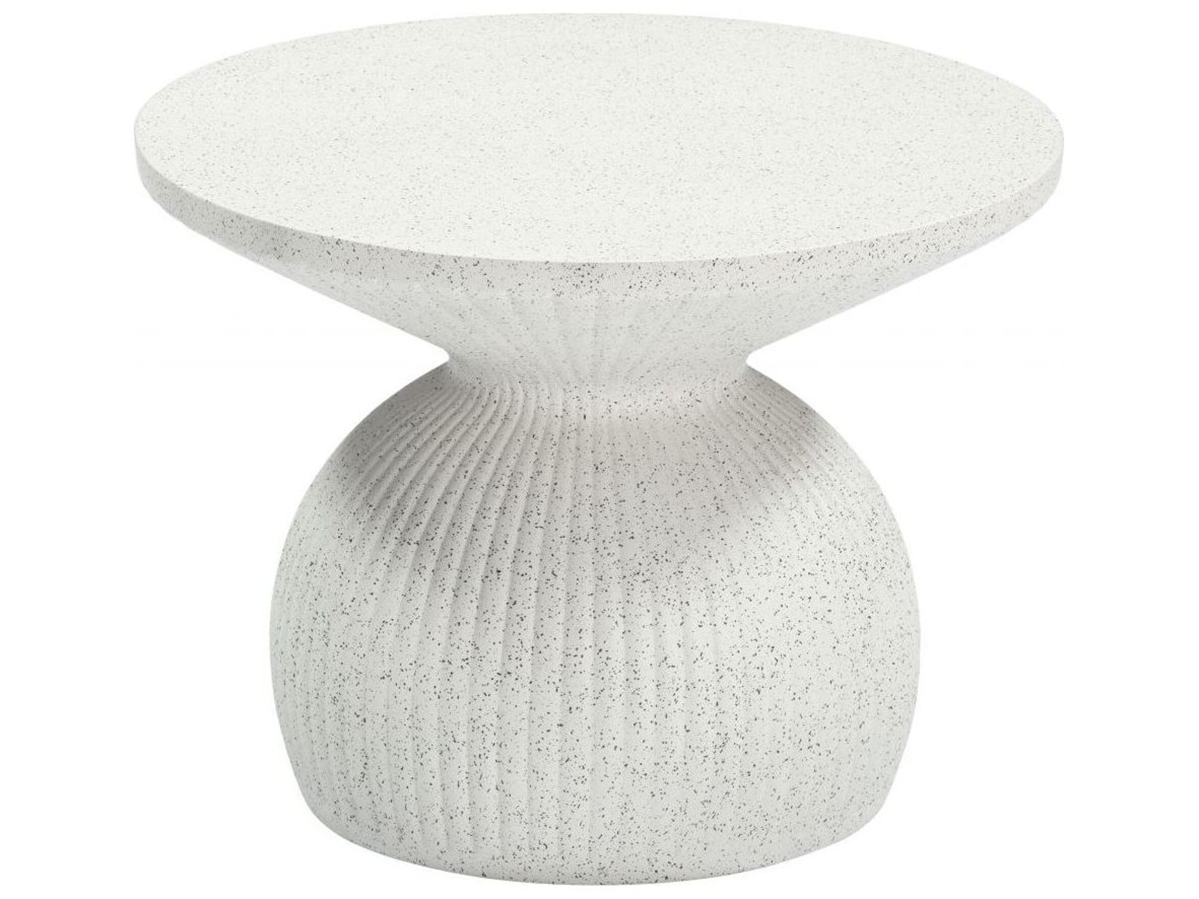 Zuo Outdoor Corza White Concrete Round Coffee Table