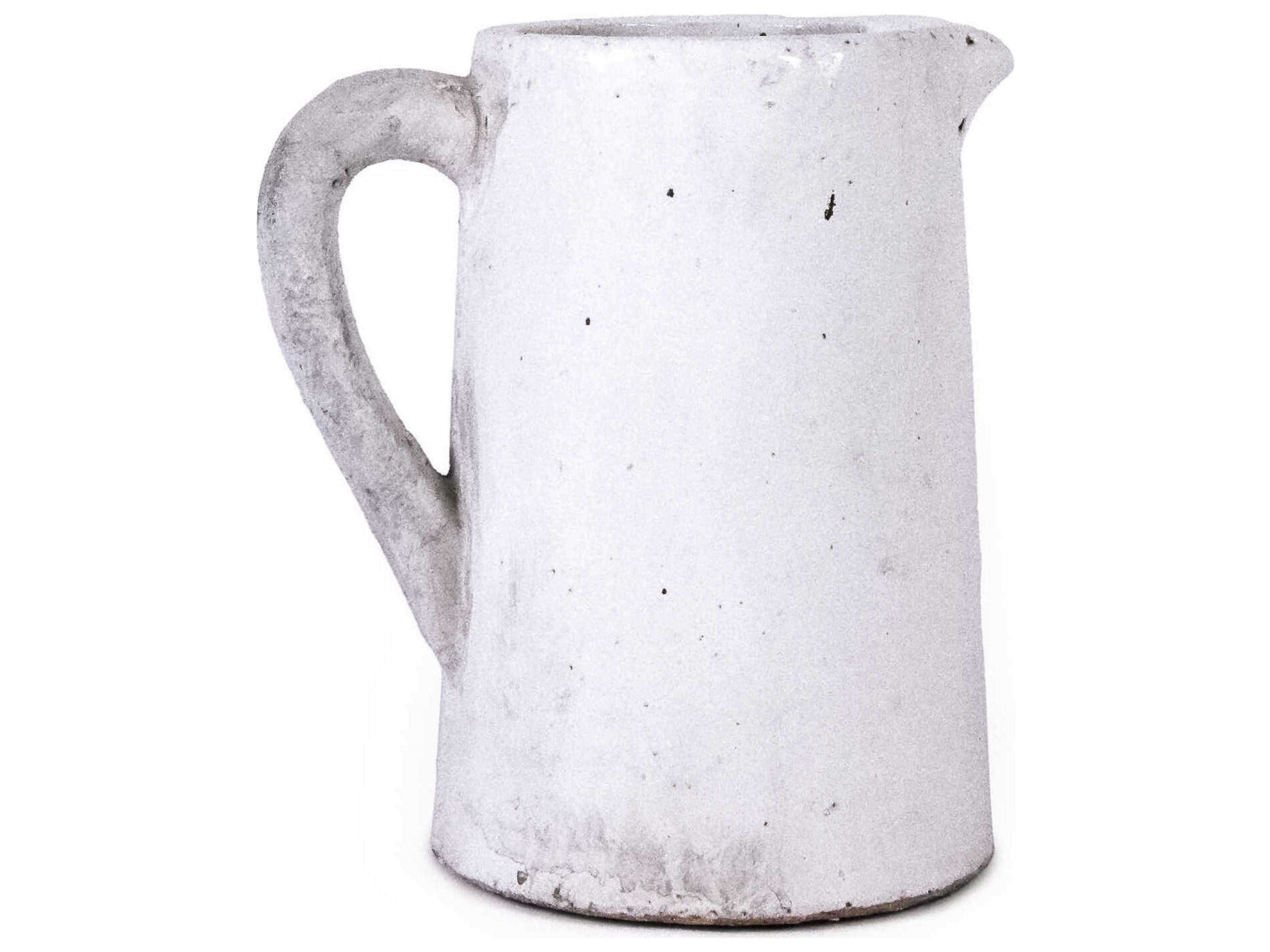 Zentique Distressed White Vase