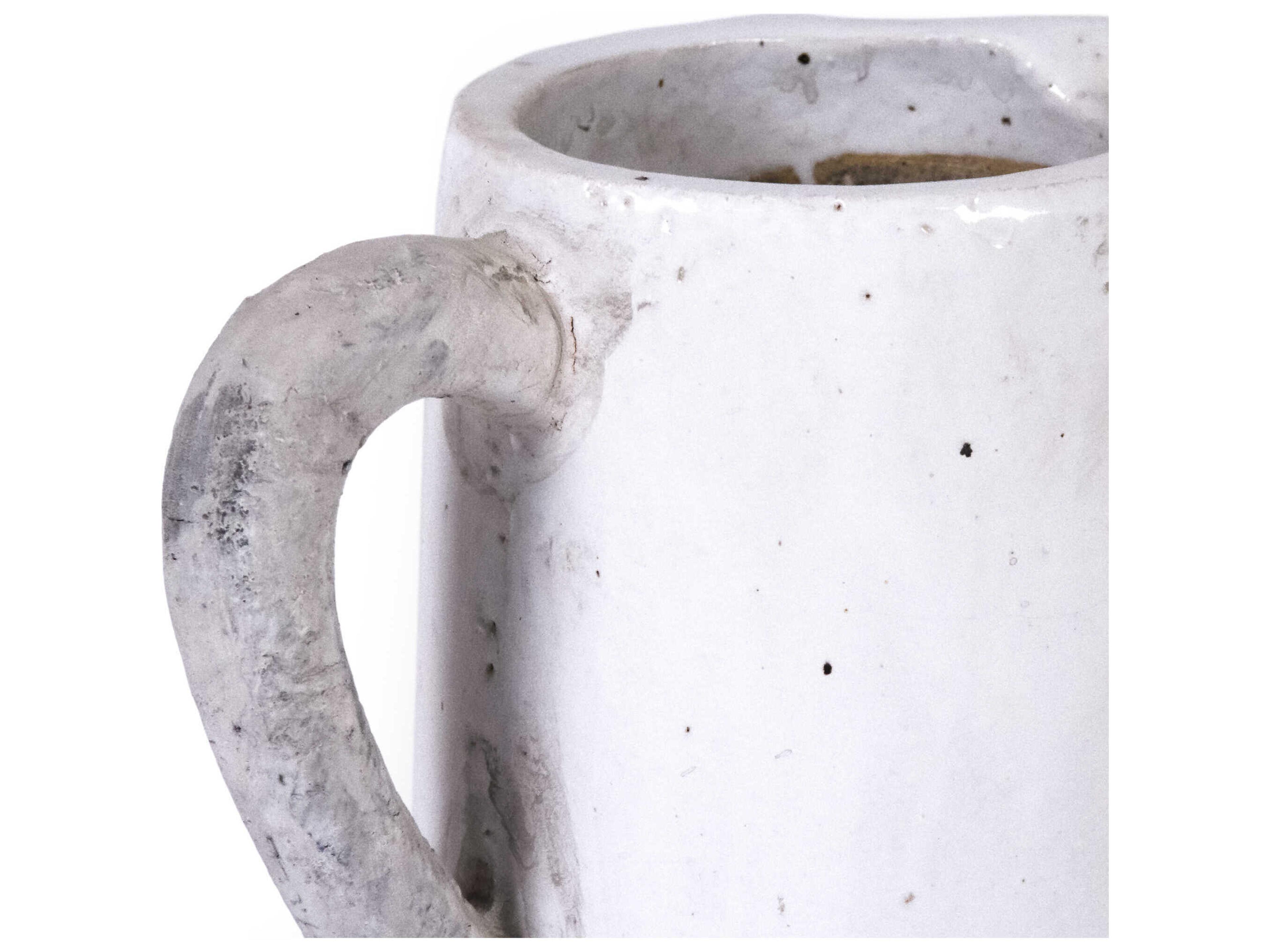 Zentique Distressed White Vase