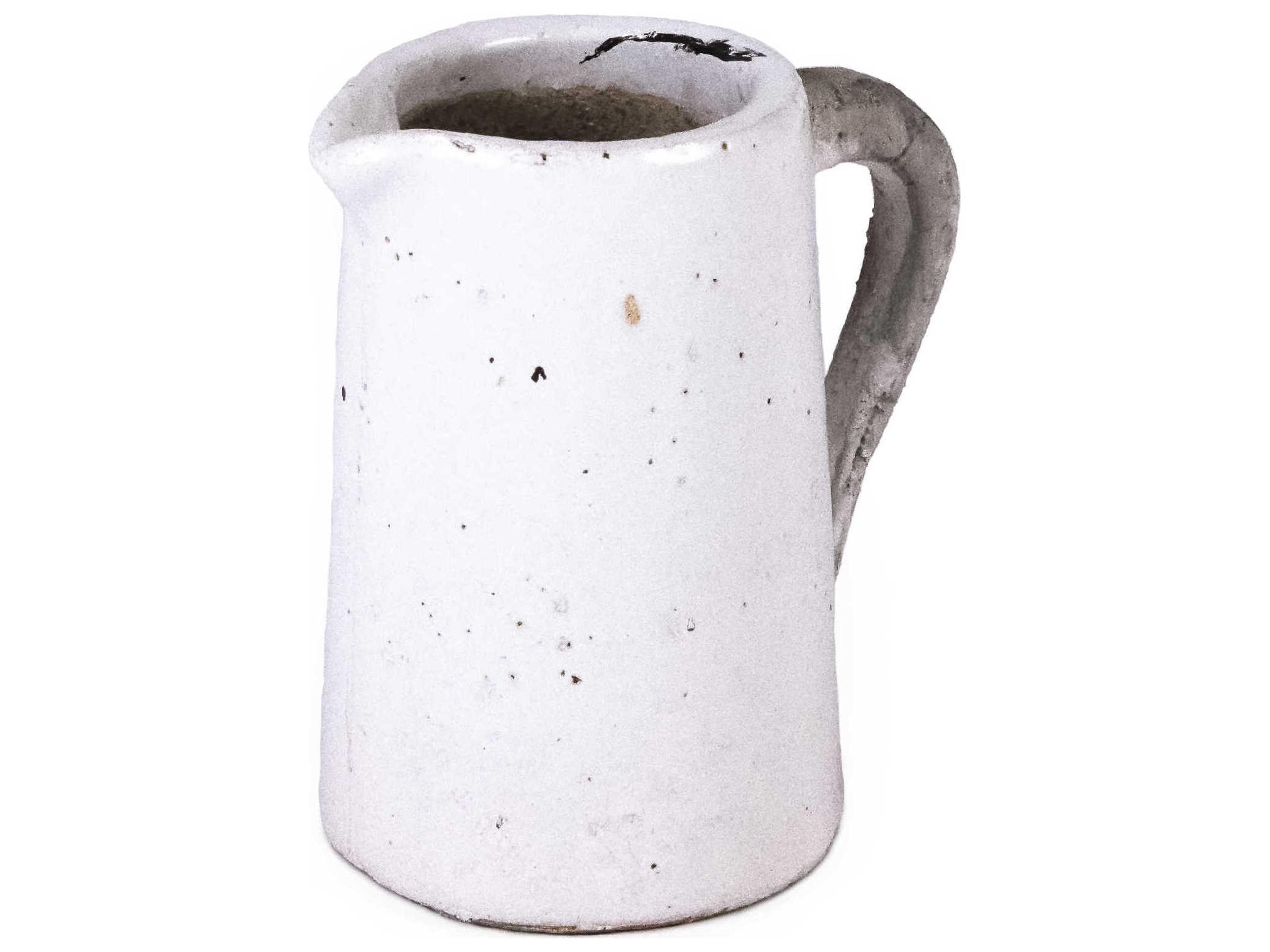 Zentique Distressed White Vase