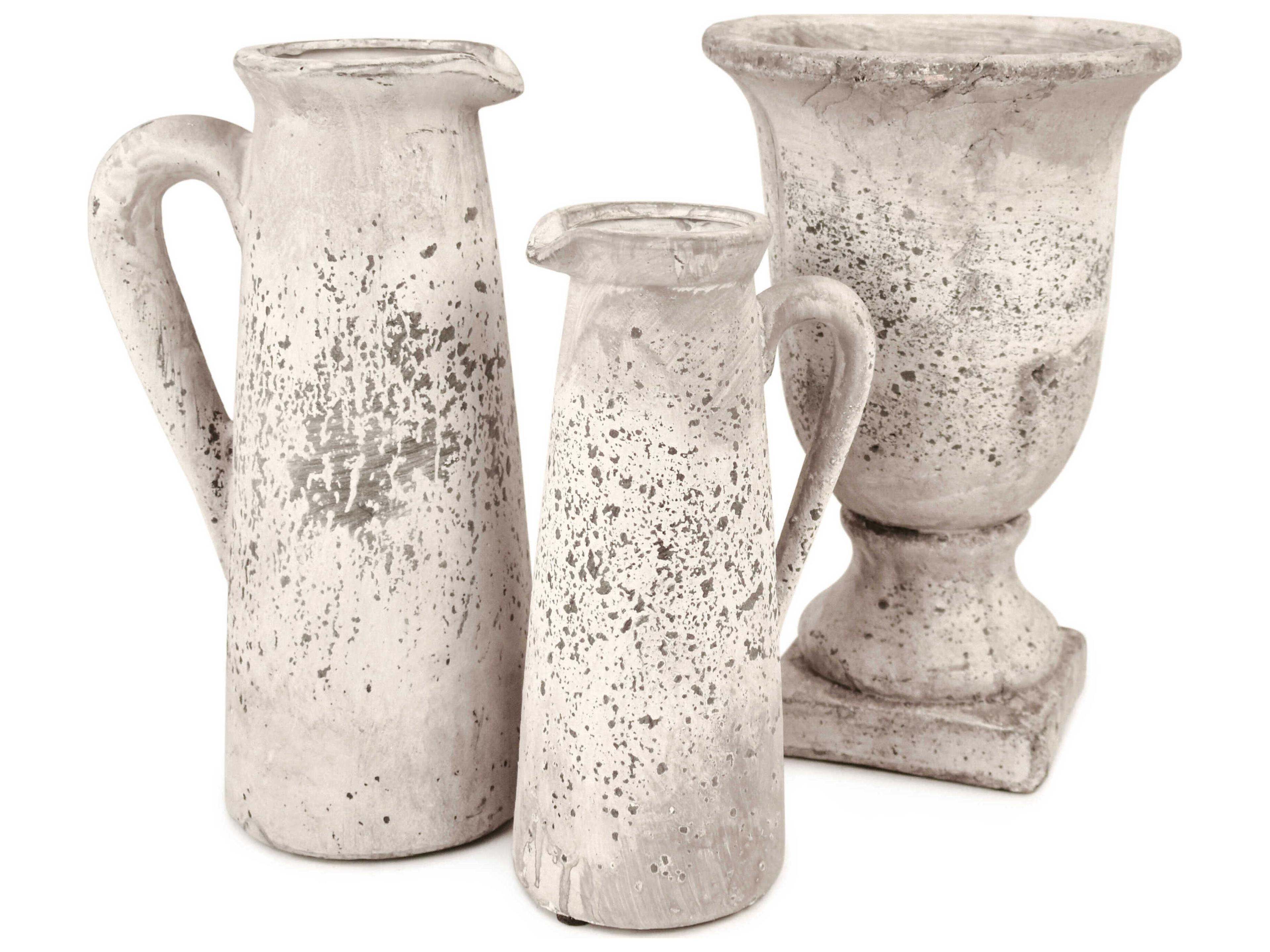 Zentique Distressed Grey Wash Vase