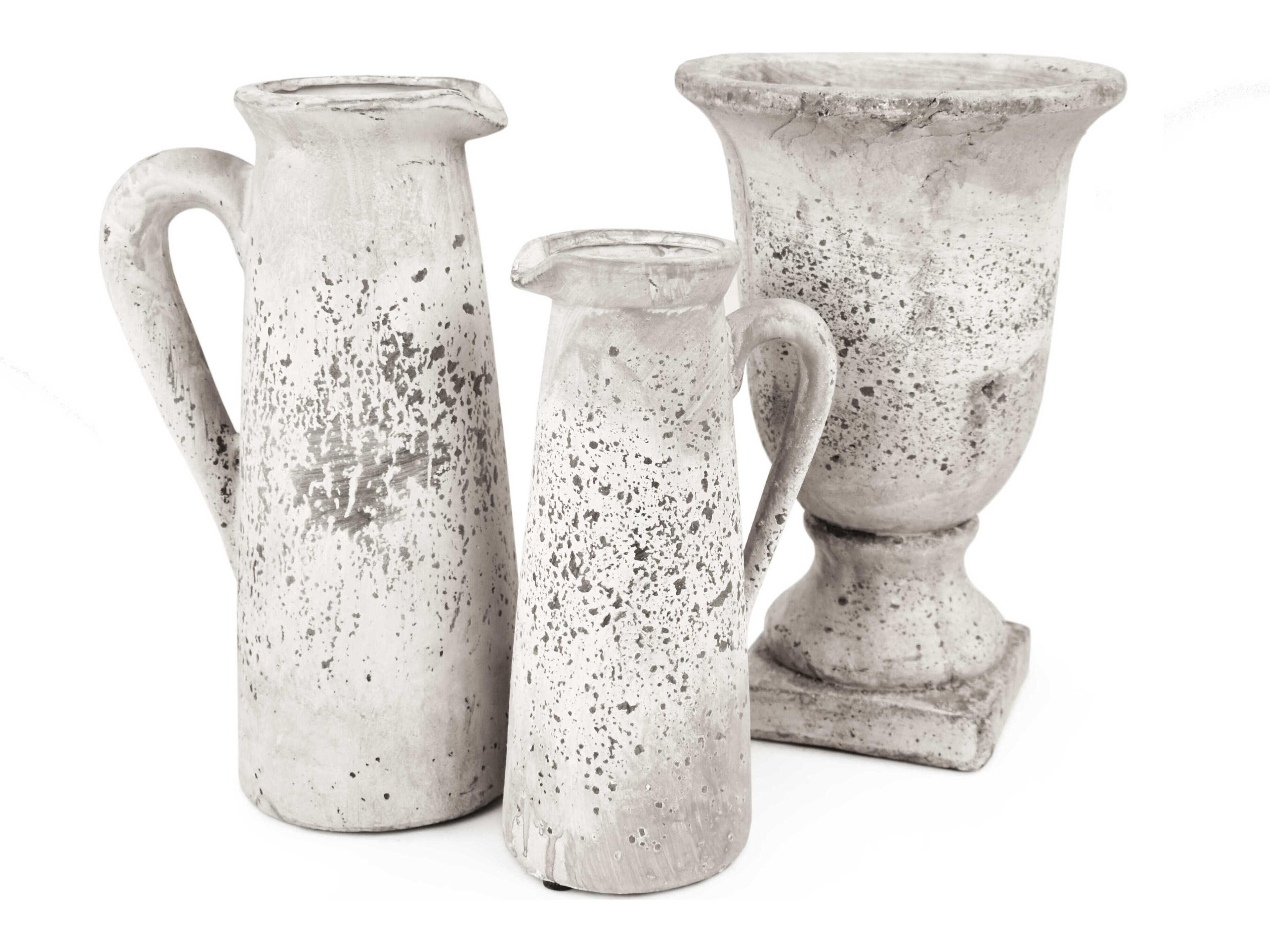 Zentique Distressed Grey Wash Vase