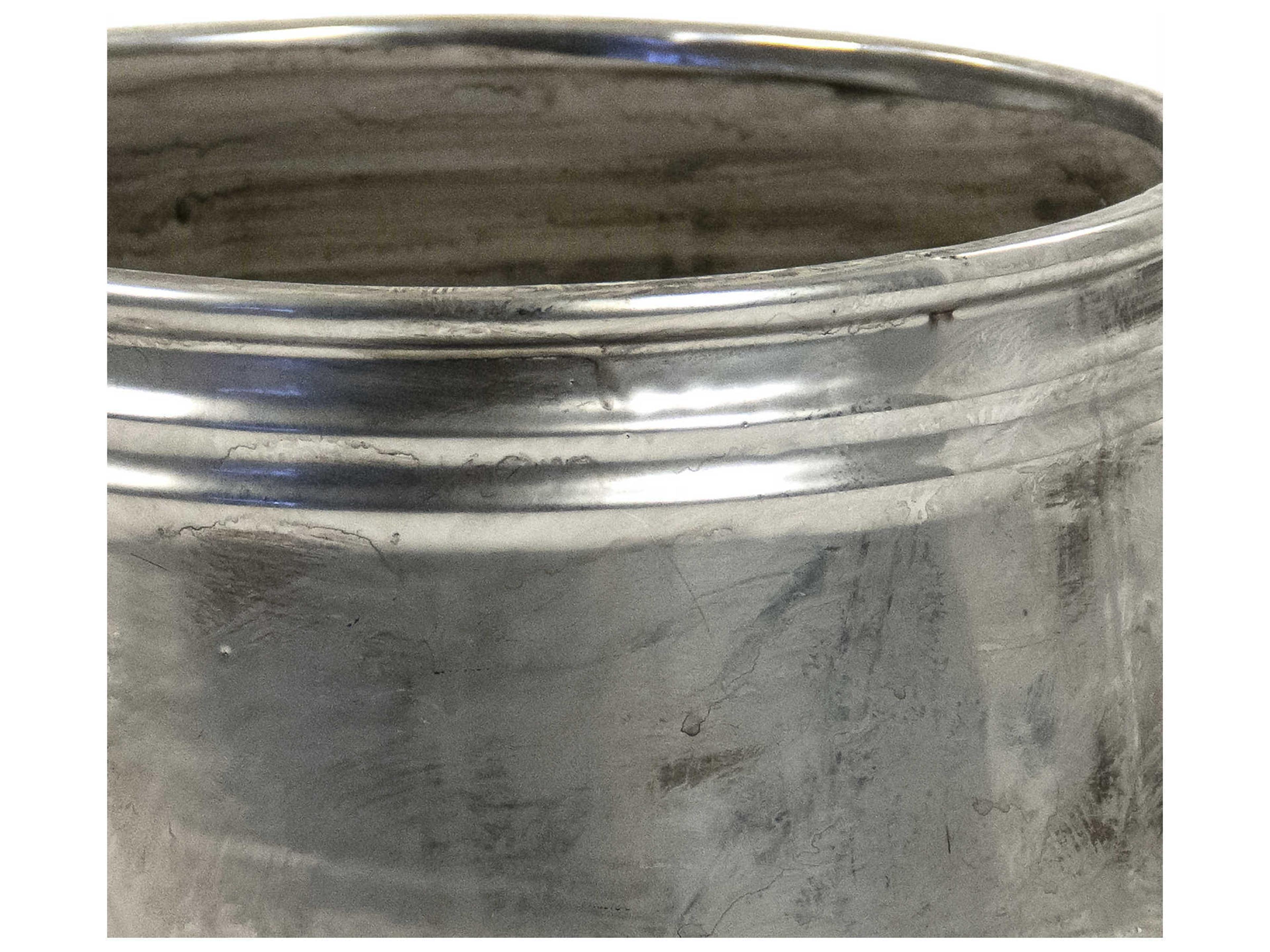 Zentique Distressed Metallic Silver 11" High Vase