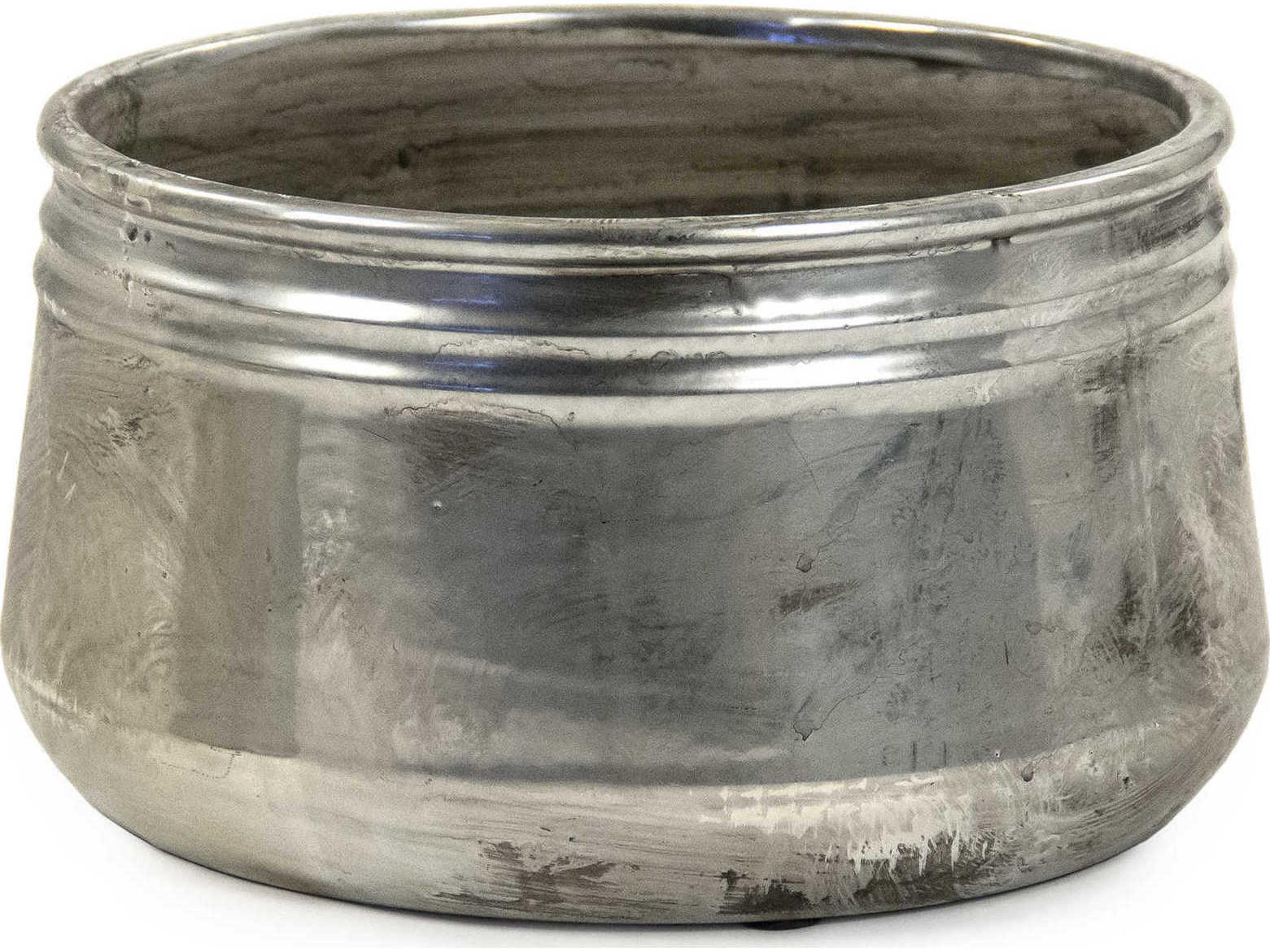 Zentique Distressed Metallic Silver Decorative Plate