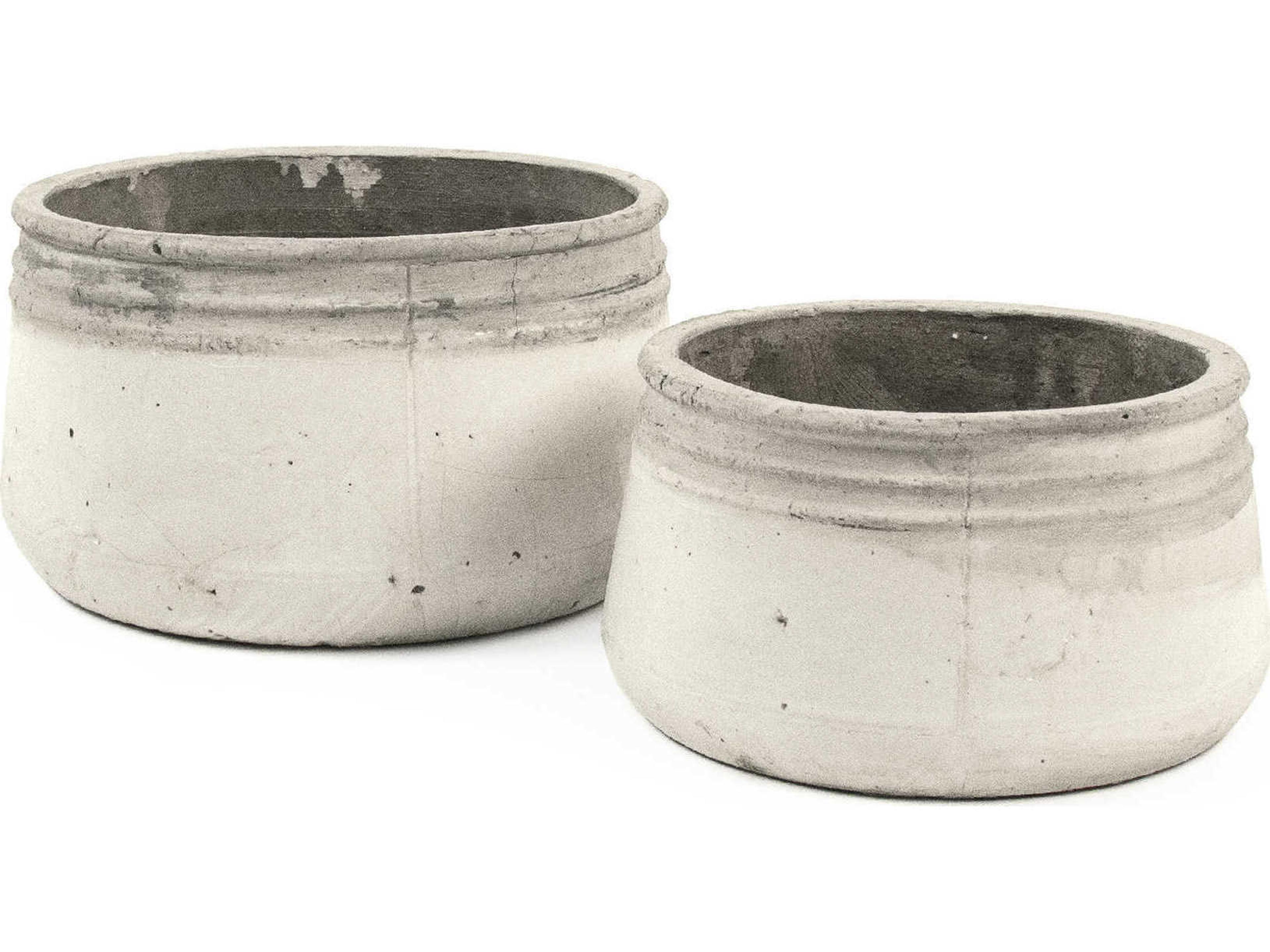 Zentique Distressed White 10" Decorative Bowl