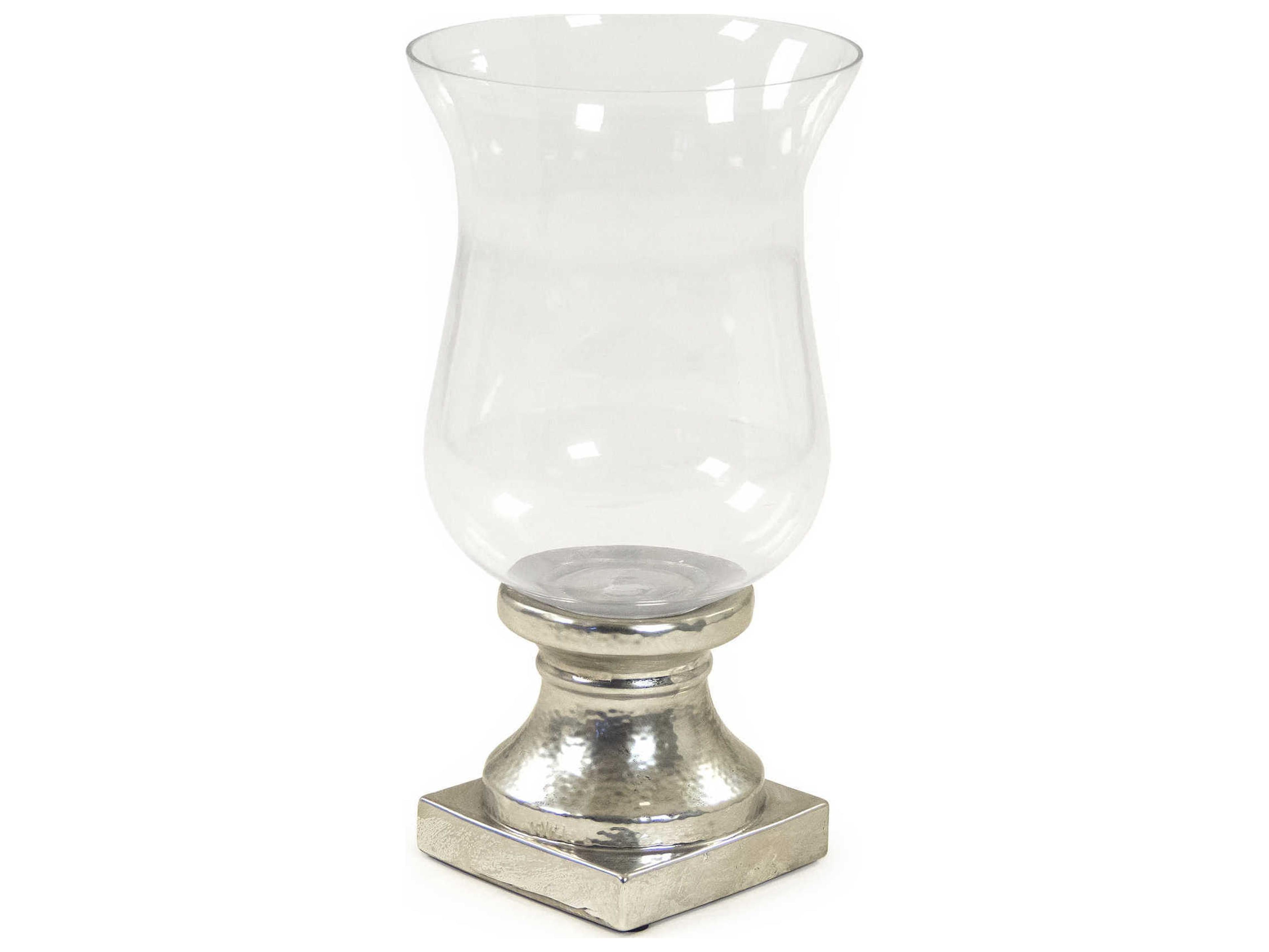 Zentique Glass Distressed Metallic Silver Decorative Accent