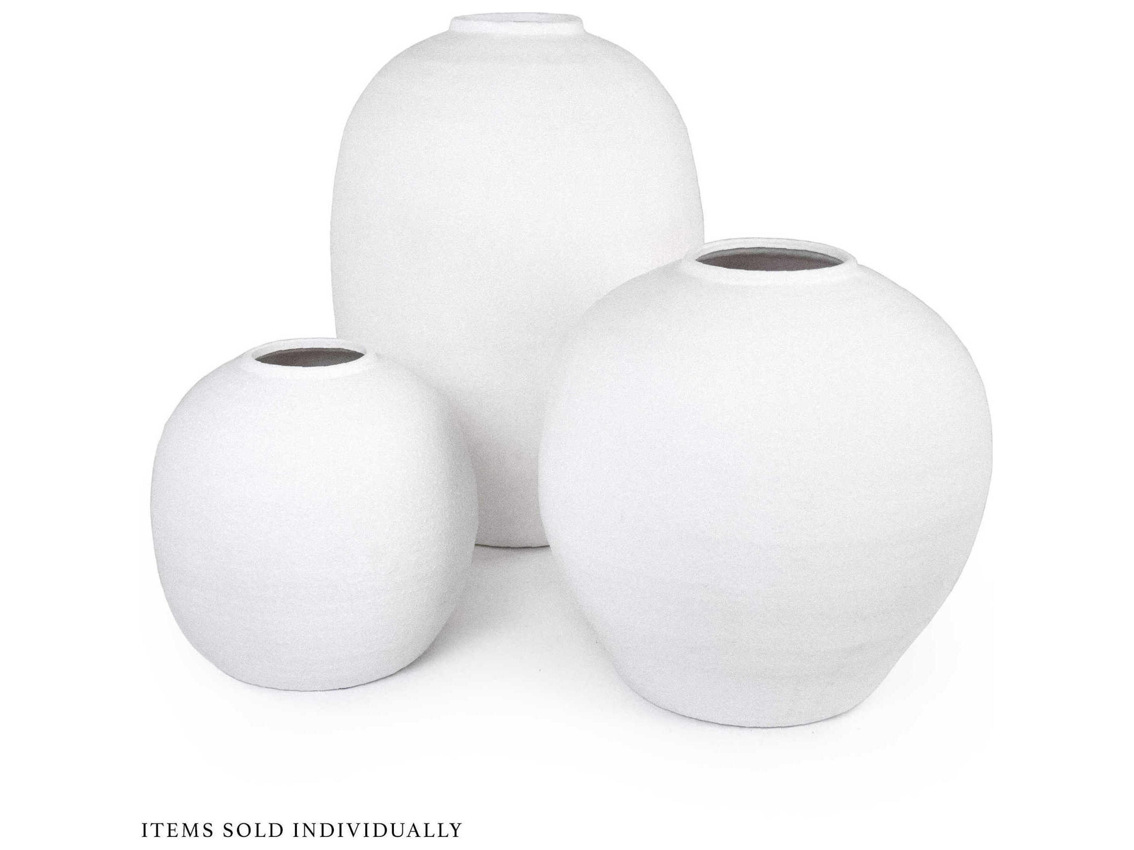 Zentique Distressed White Vase