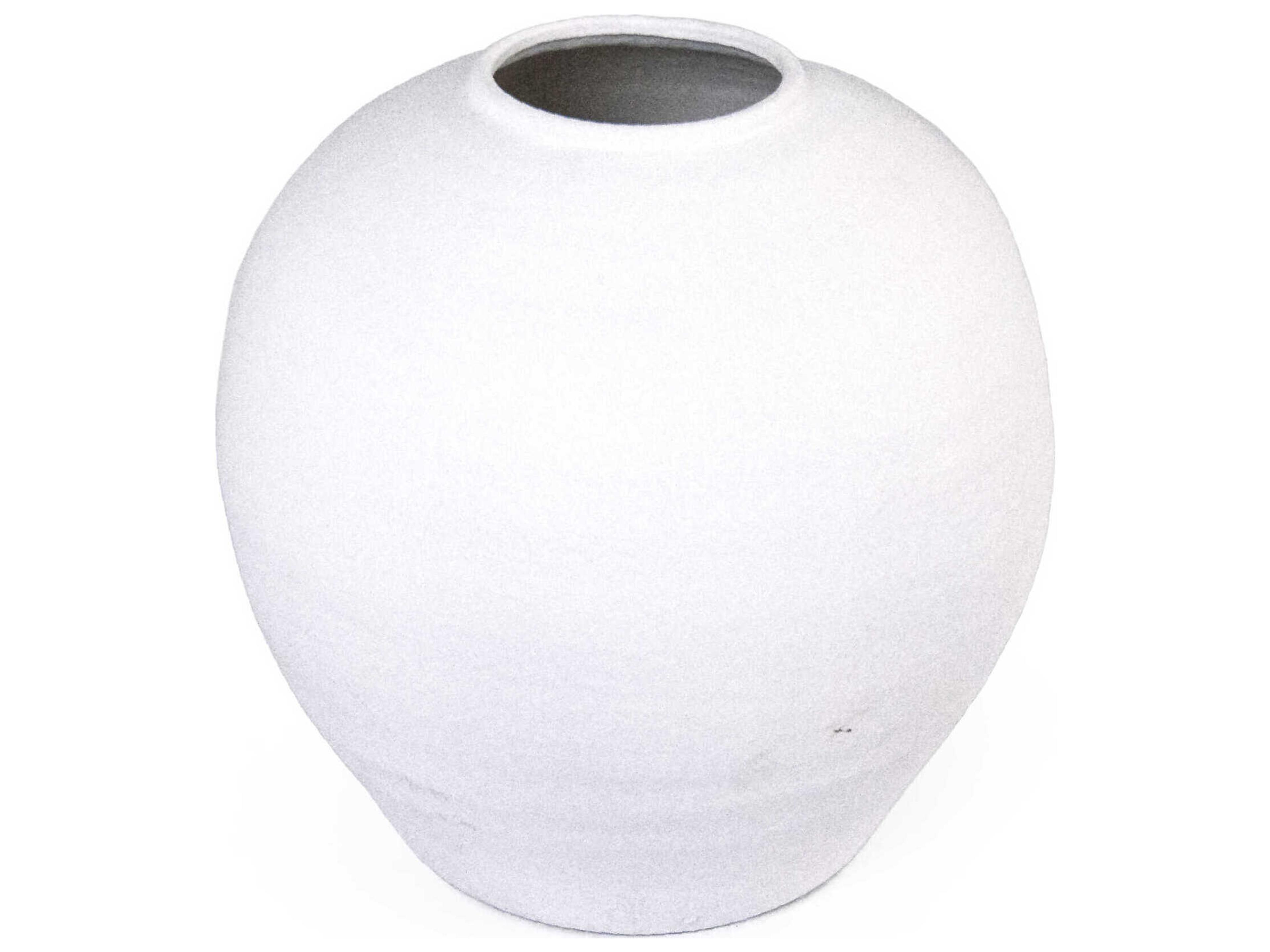 Zentique Distressed Matte White Vase