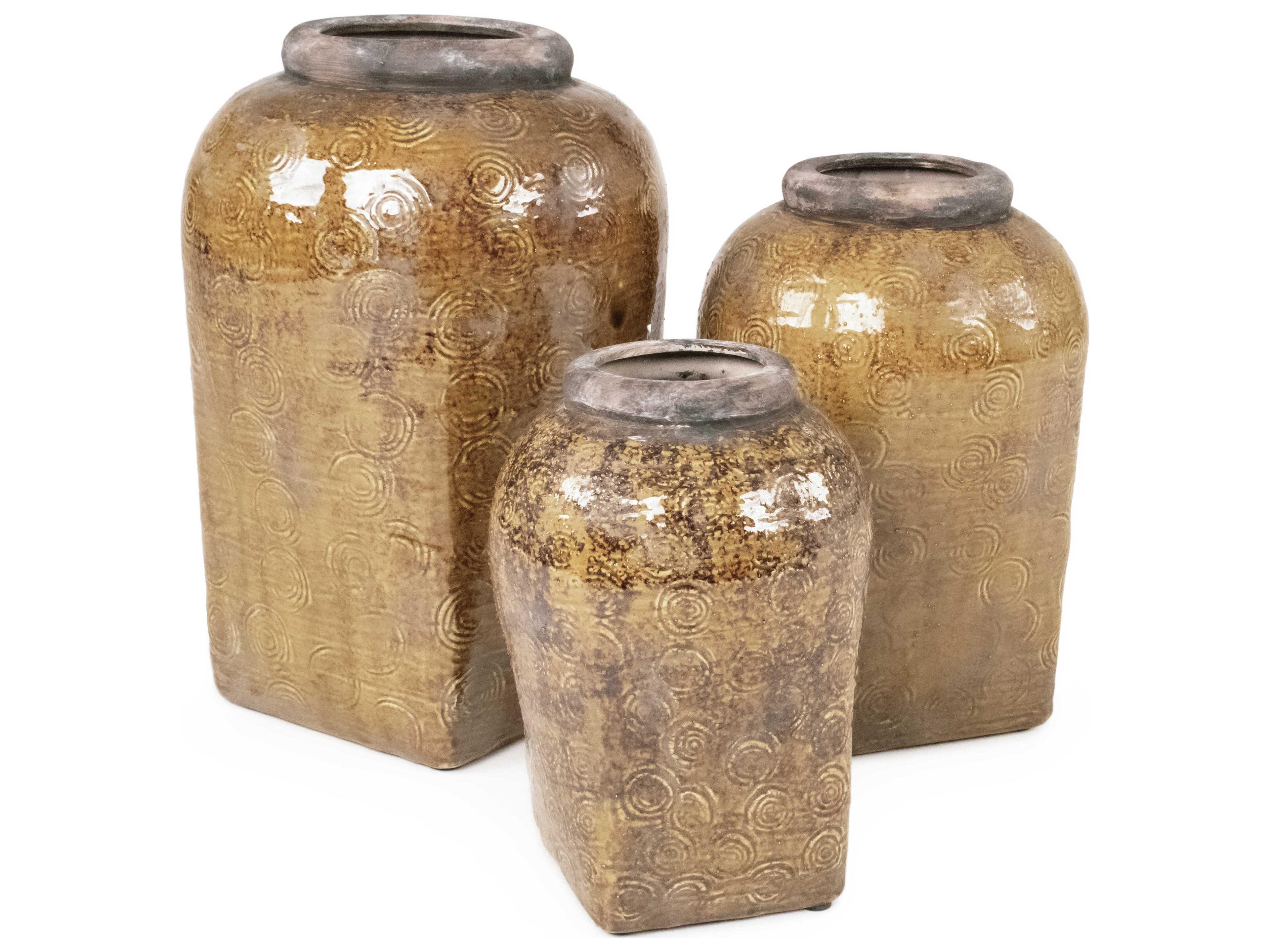 Zentique Distressed Textured Vase