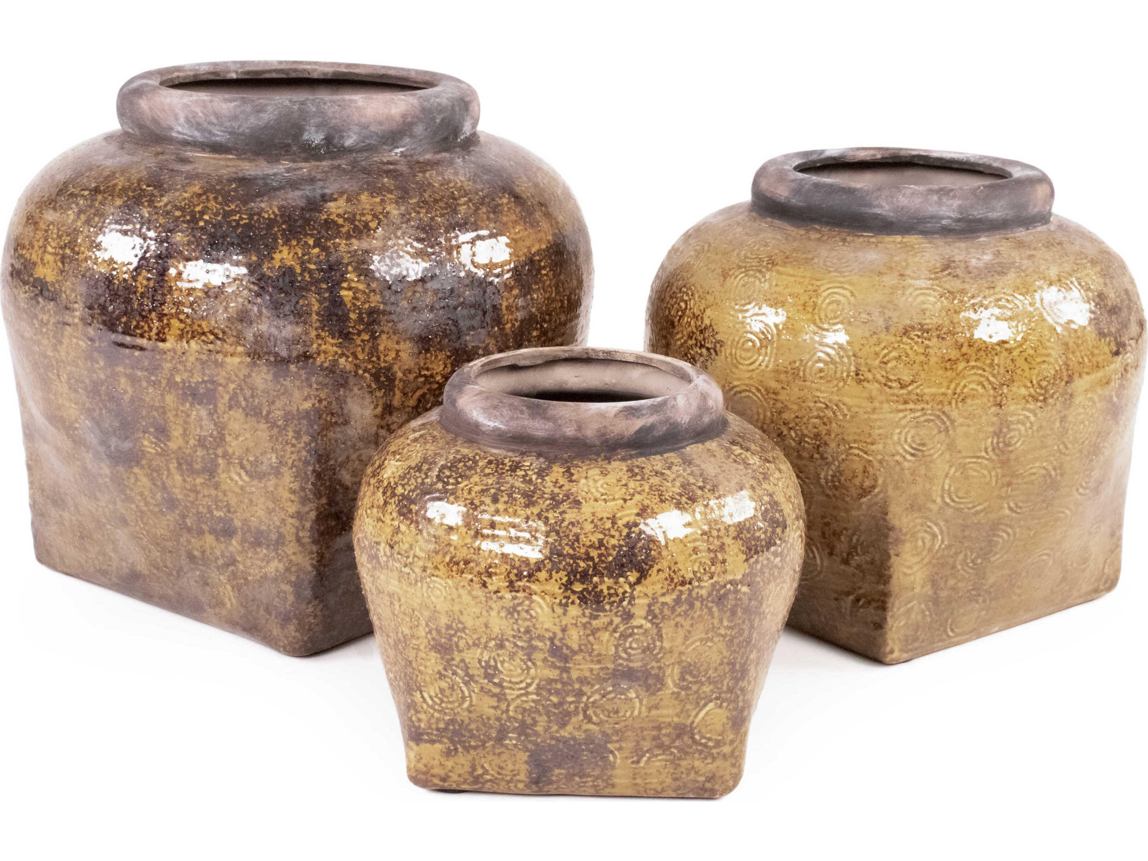 Zentique Distressed Textured Vase