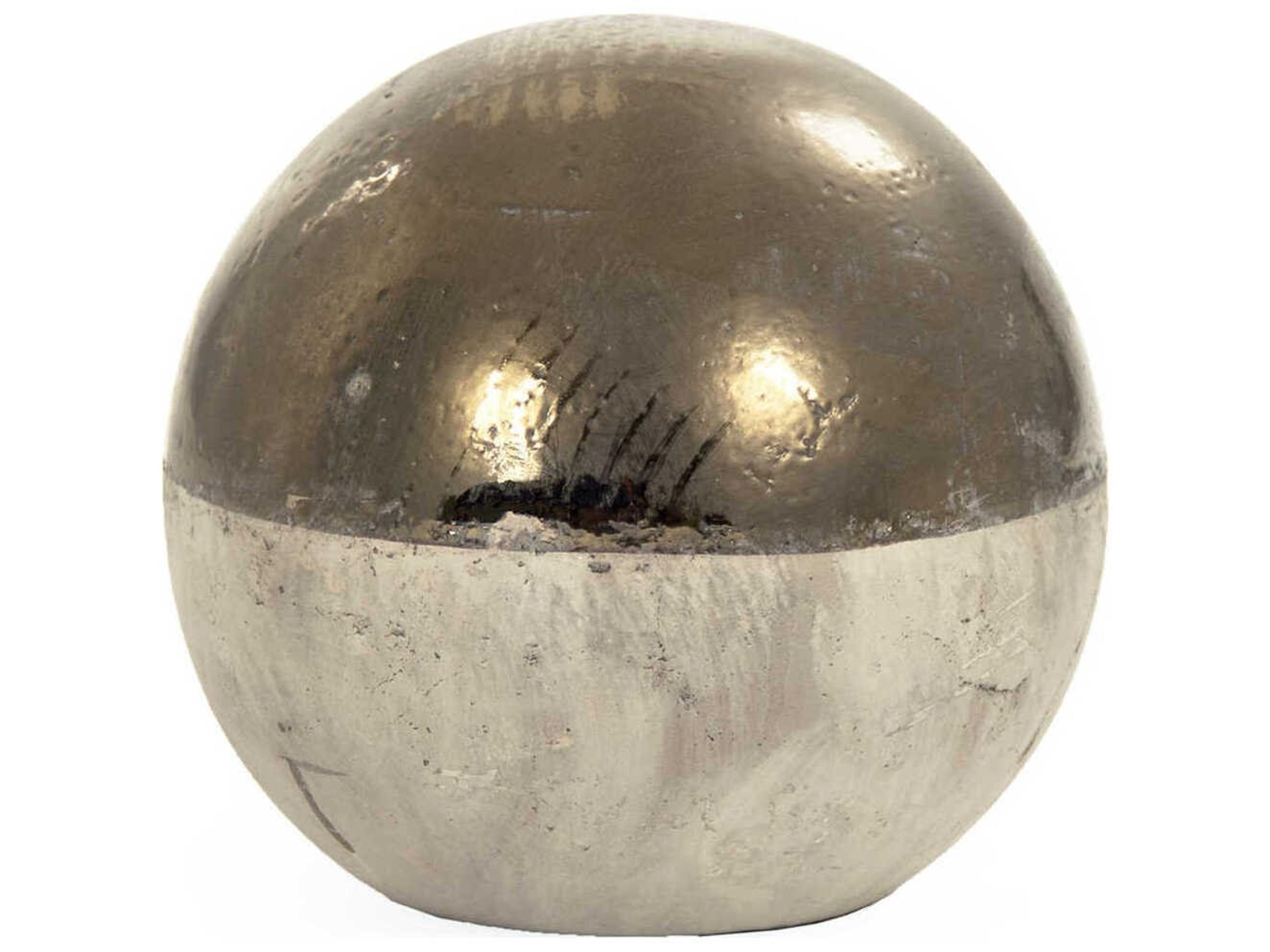 Zentique Pottery Gilded Top Unglazed Base Decorative Accent