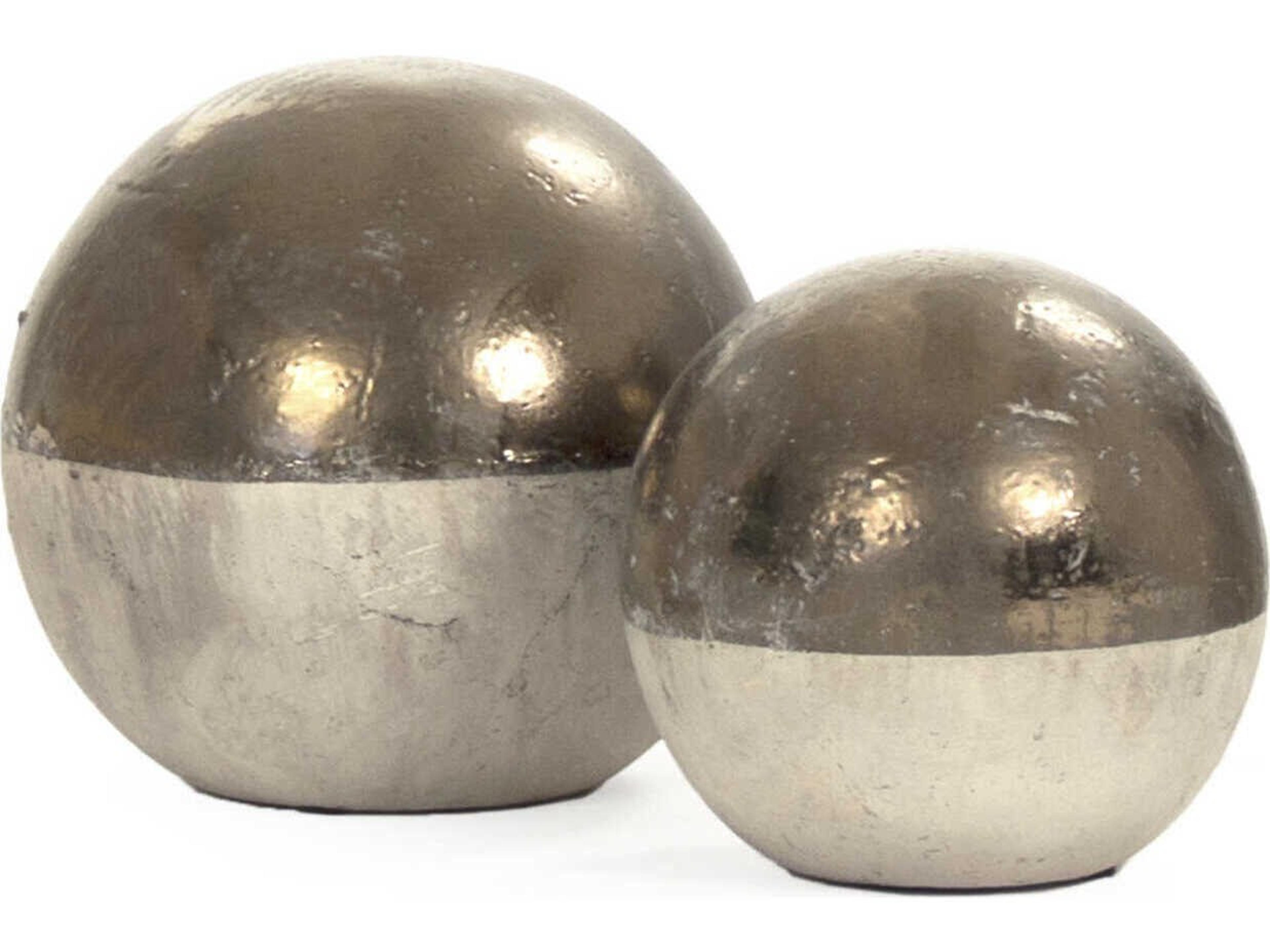 Zentique Pottery Gilded Top Unglazed Base Decorative Accent