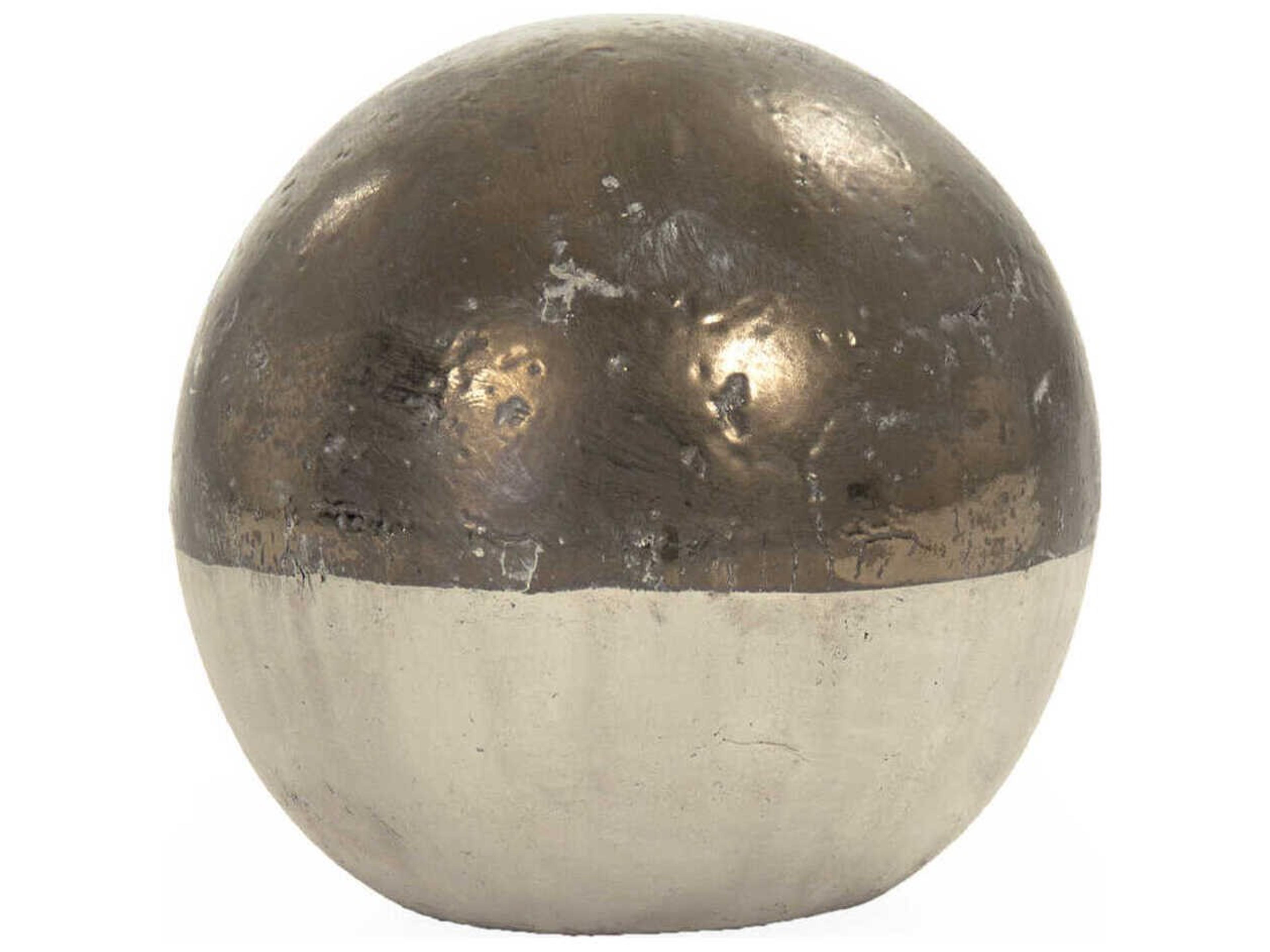 Zentique Pottery Gilded Top Unglazed Base Decorative Accent