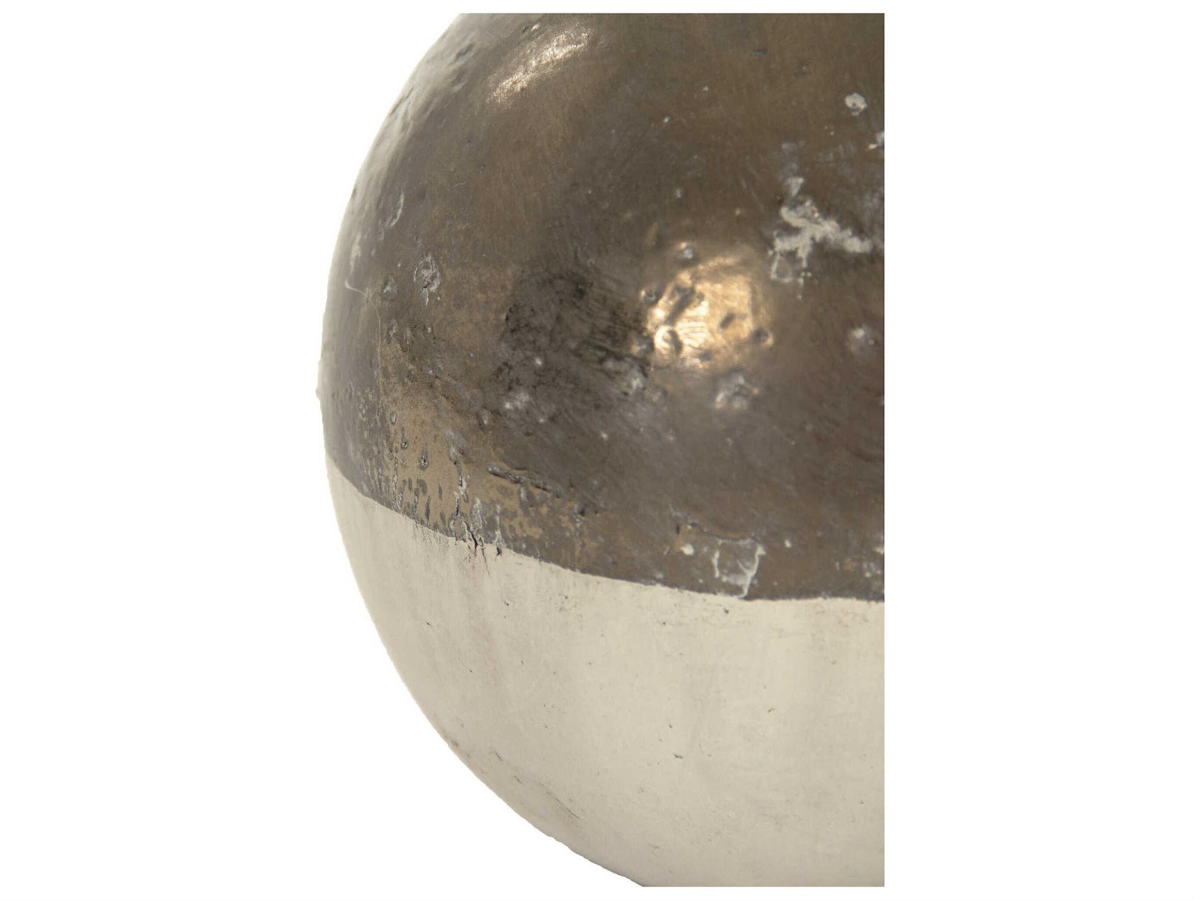 Zentique Pottery Gilded Top Unglazed Base Decorative Accent