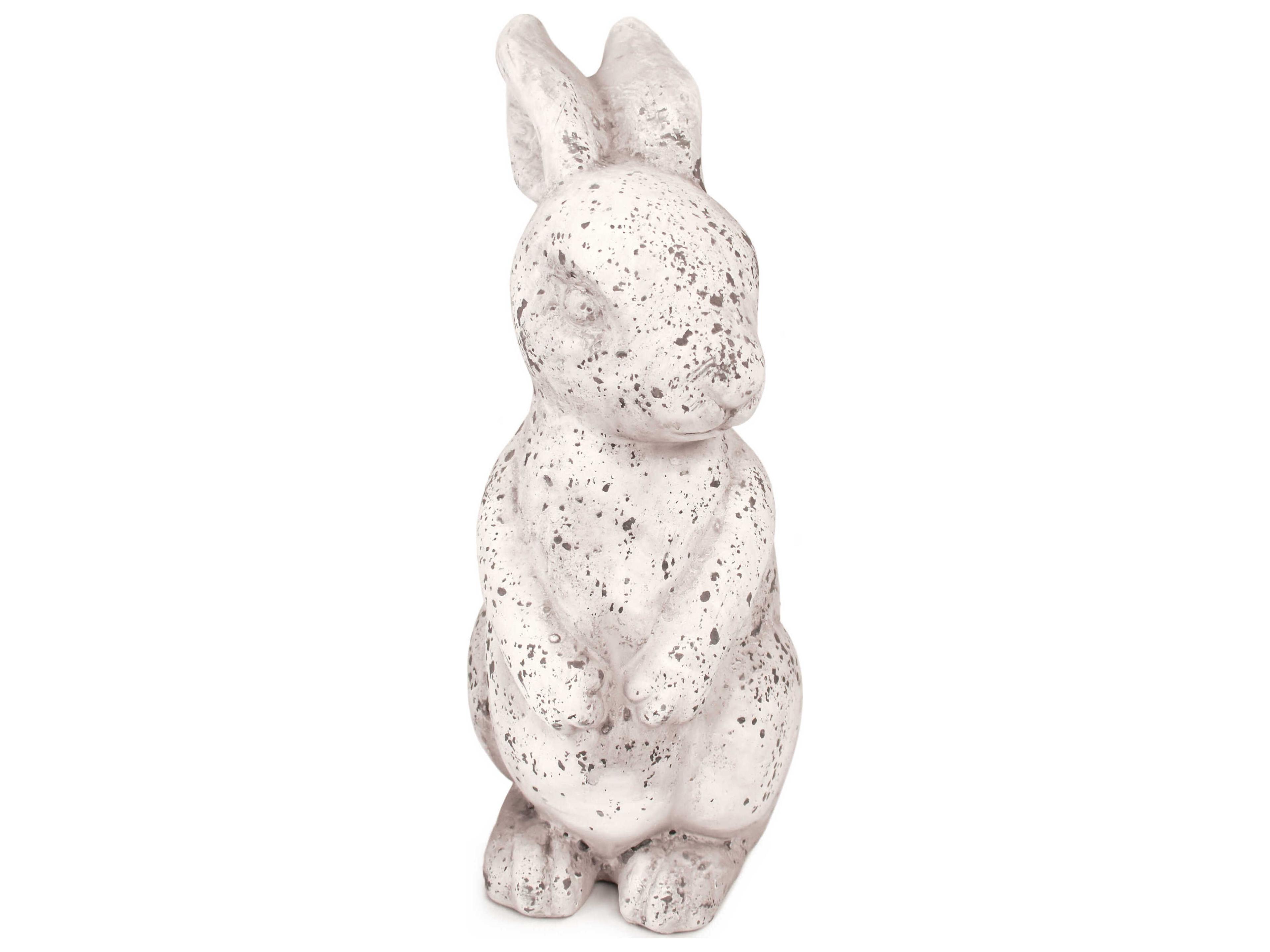 Zentique Rabbit Distressed Grey Wash Sculpture