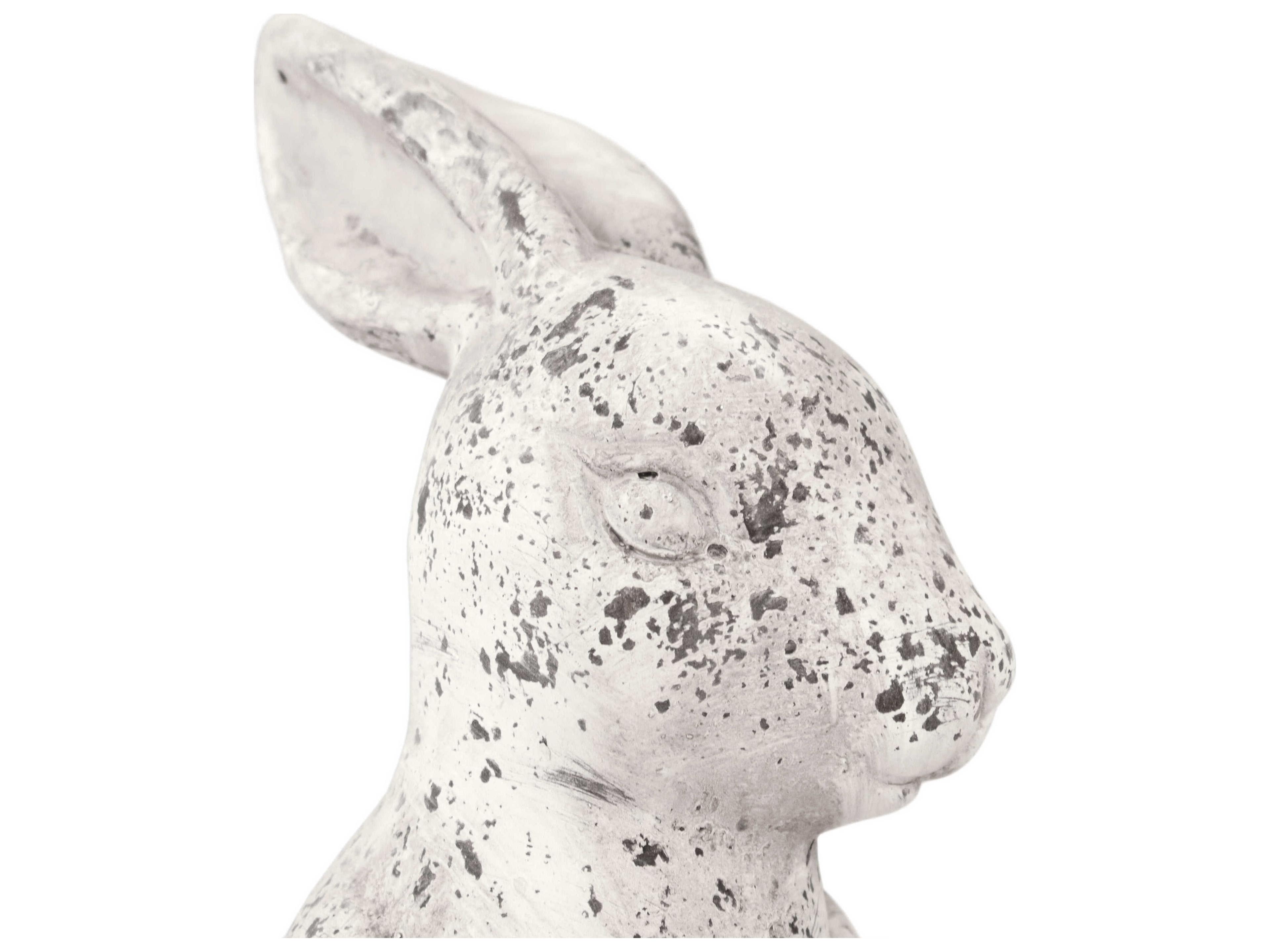 Zentique Rabbit Distressed Grey Wash Sculpture