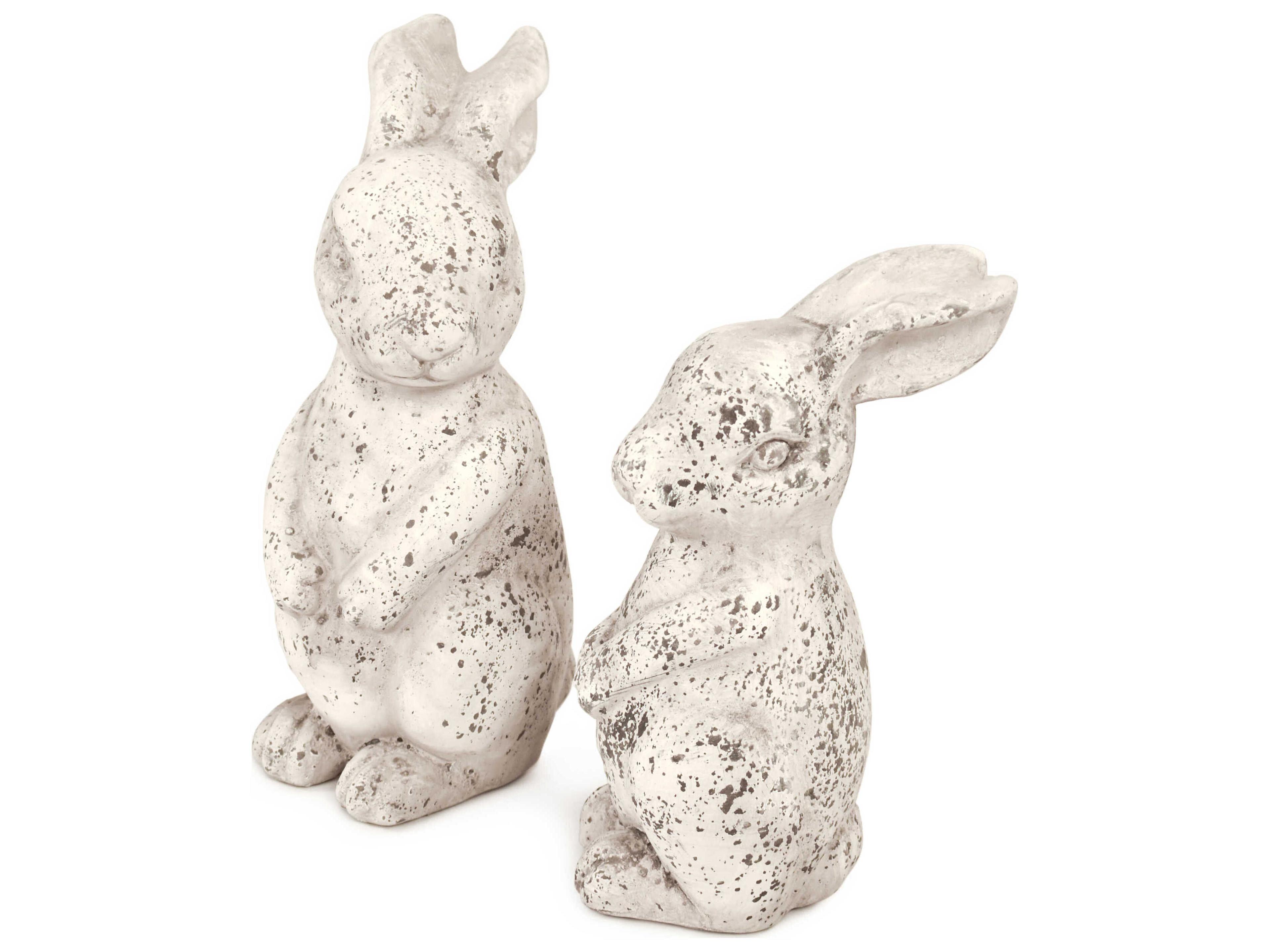 Zentique Rabbit Distressed Grey Wash Sculpture