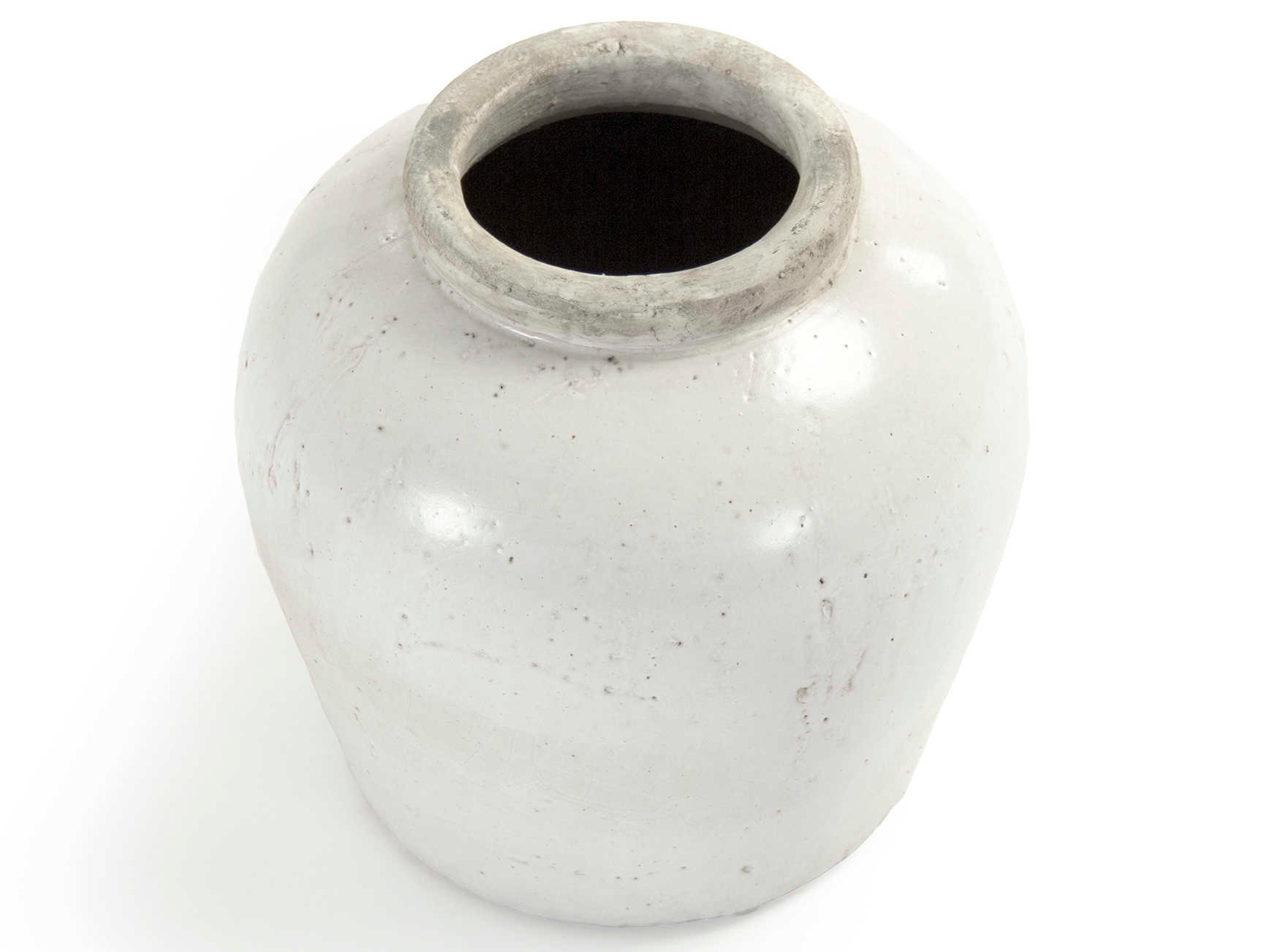 Zentique Distressed White 13" Jar