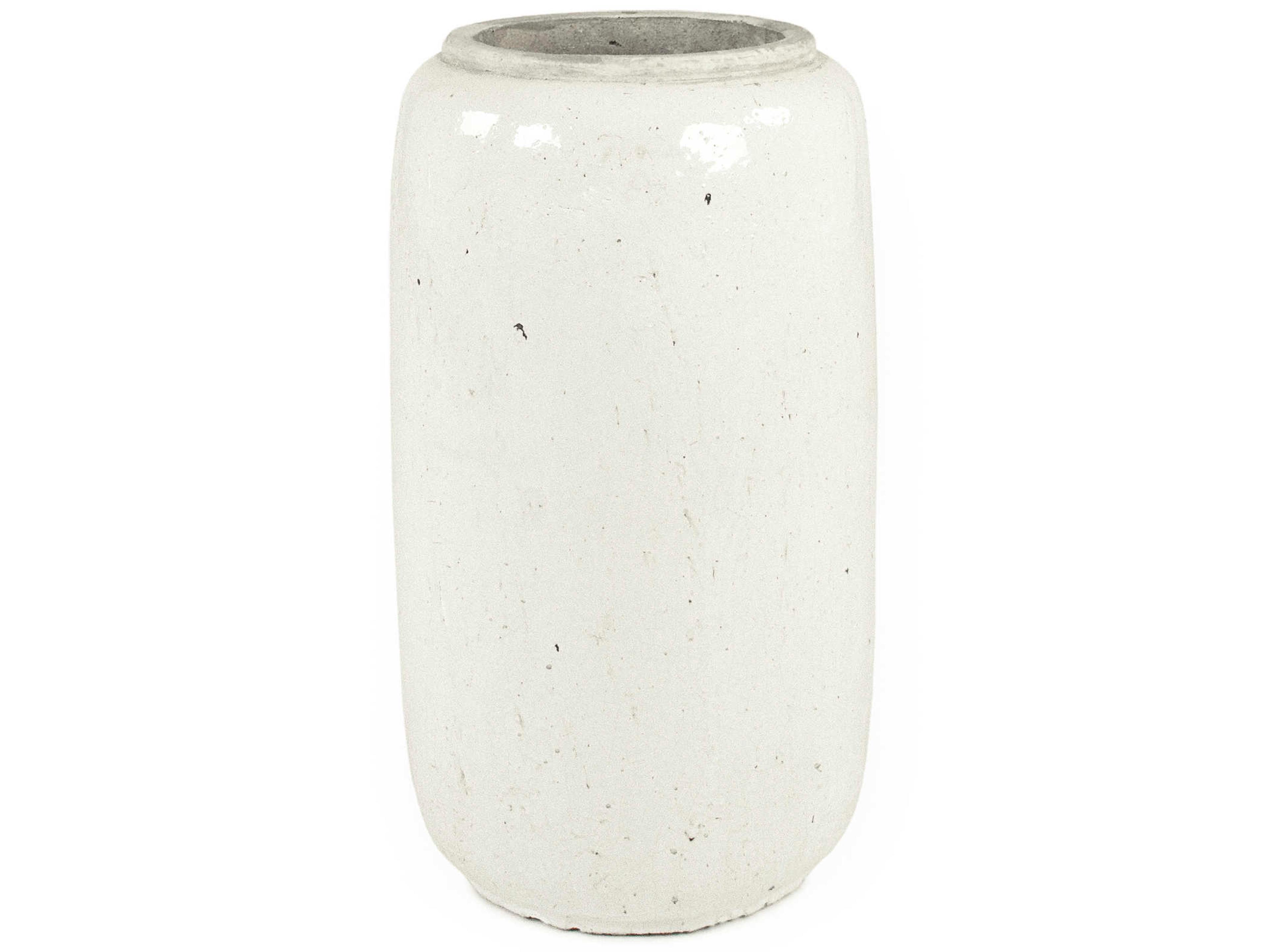 Zentique Distressed White 13" Vase