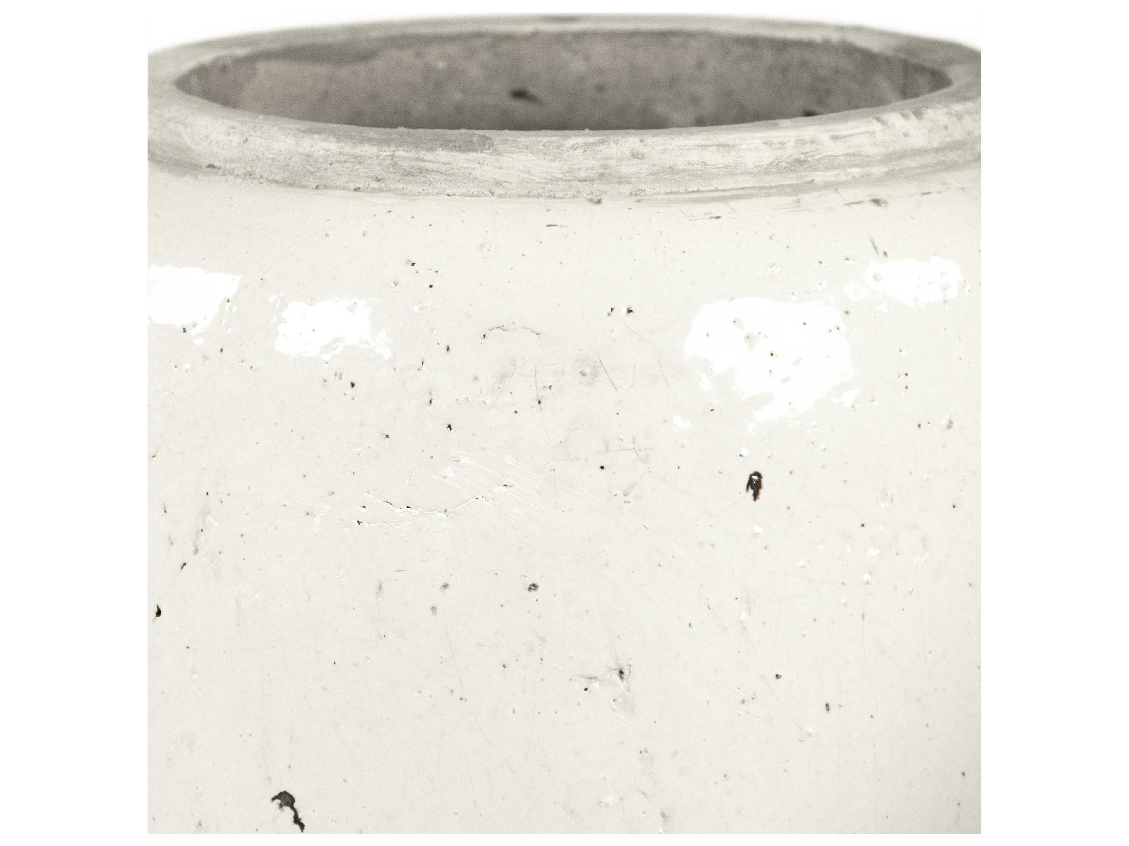 Zentique Distressed White 13" Vase