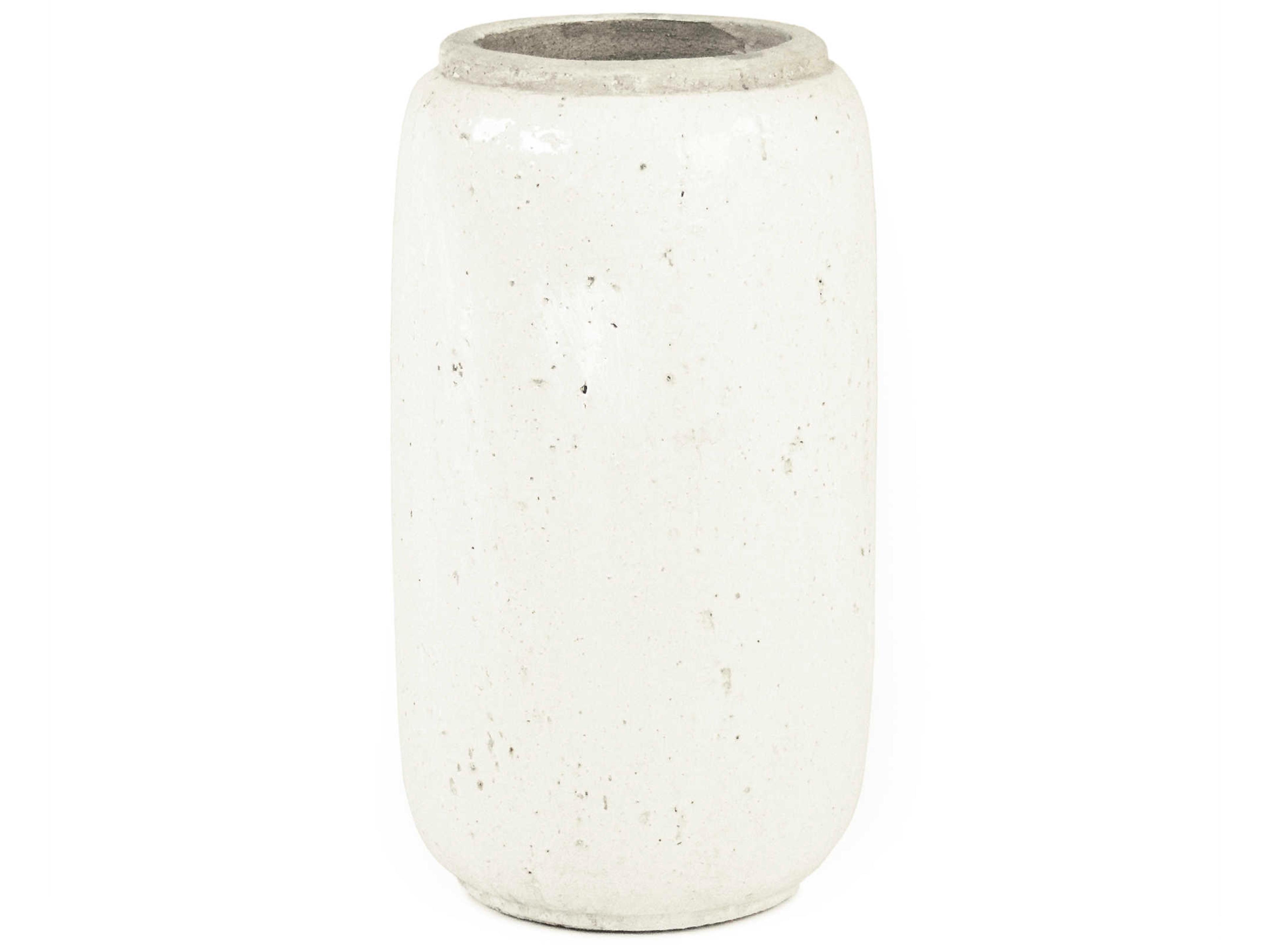 Zentique Distressed White Vase