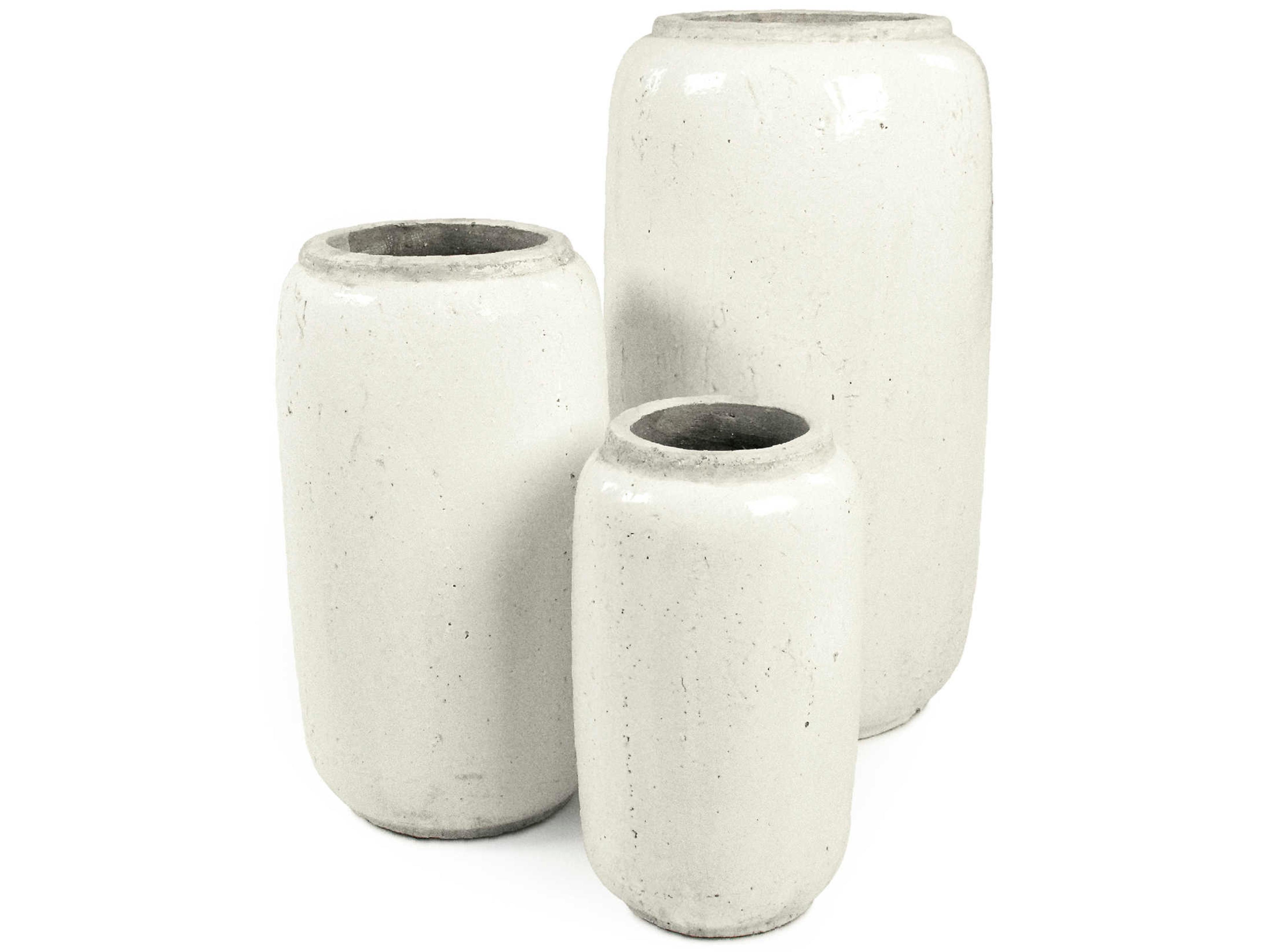 Zentique Distressed White Vase