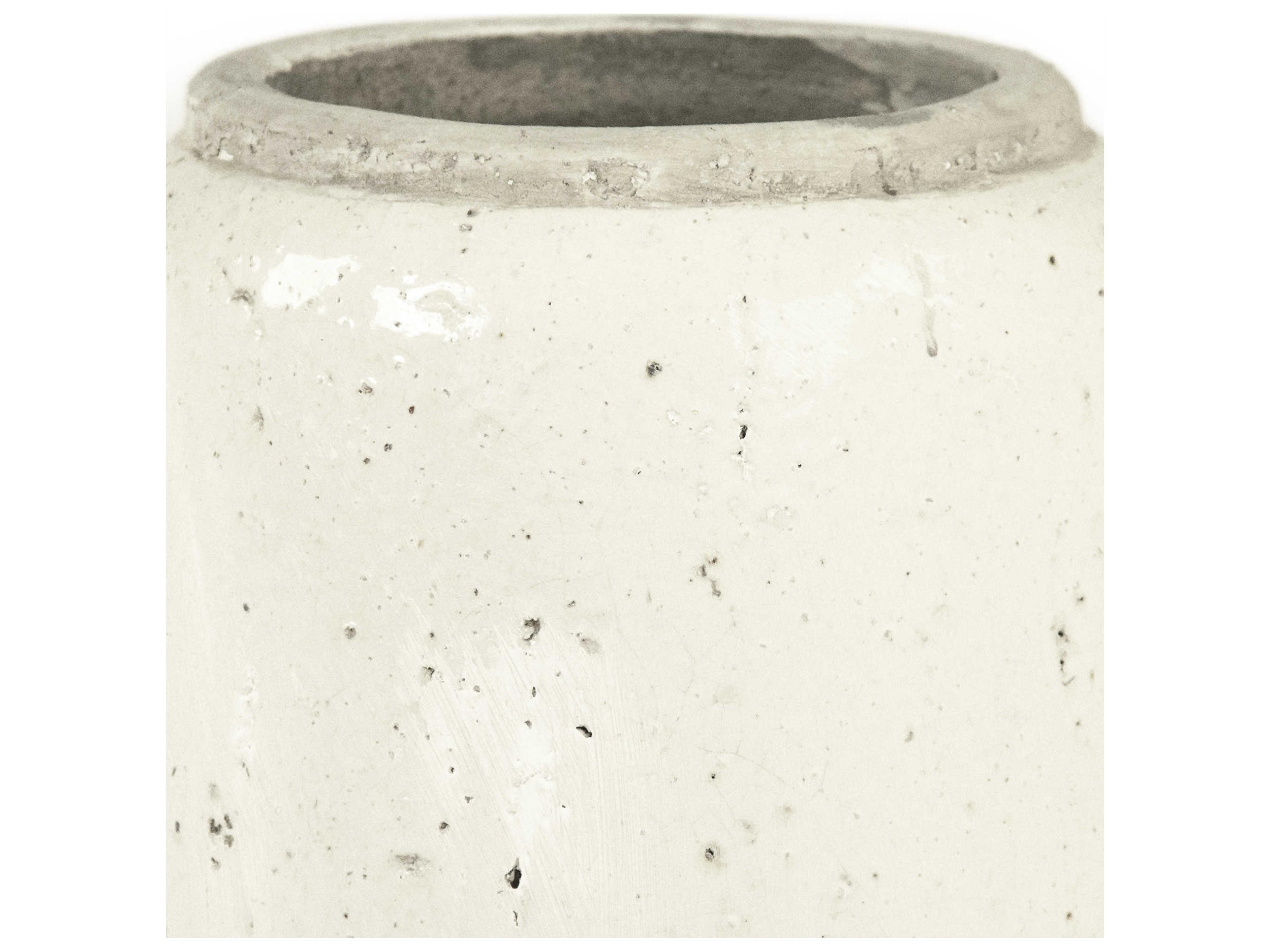 Zentique Distressed White Vase