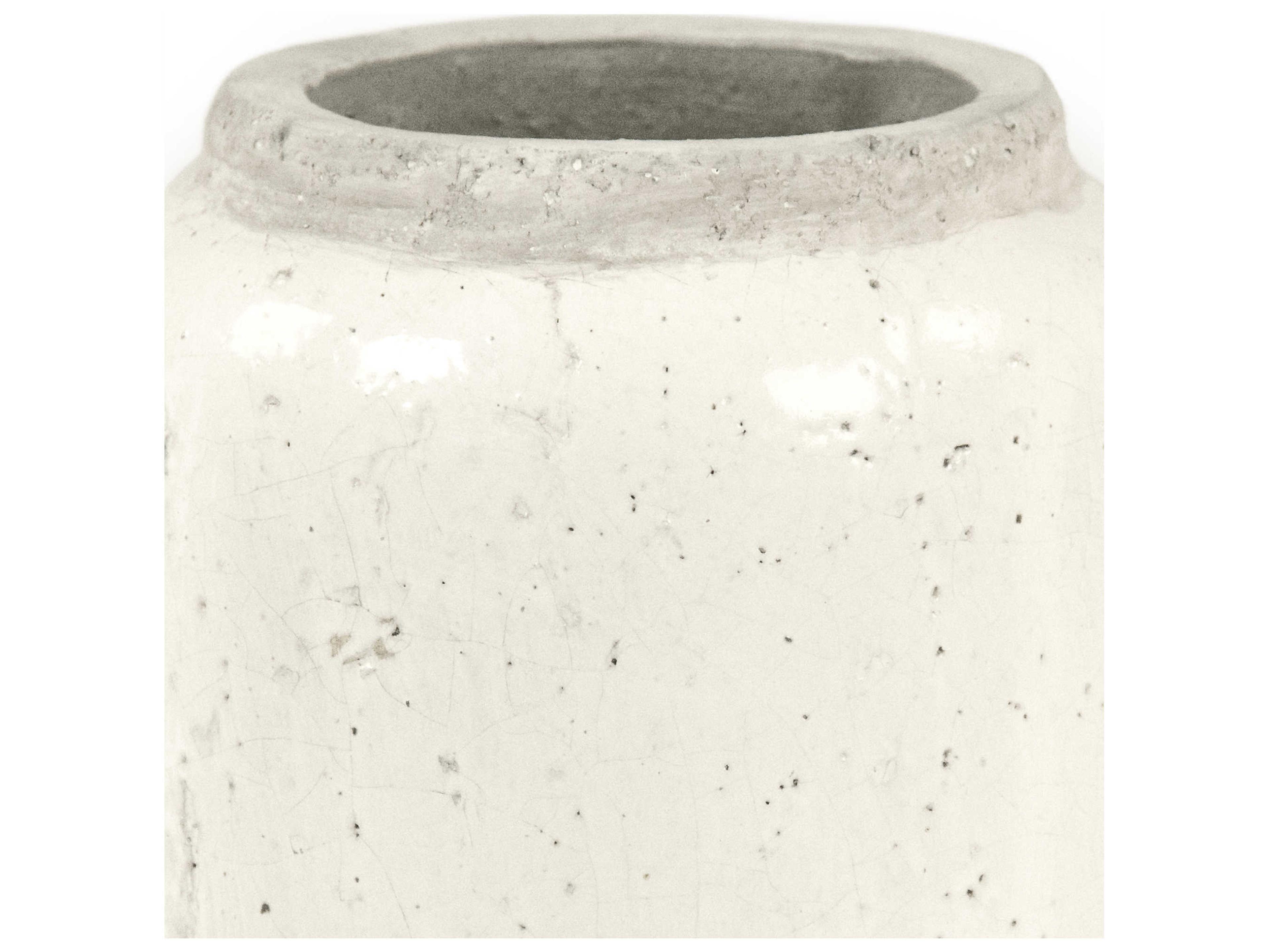 Zentique Distressed White 8" Vase