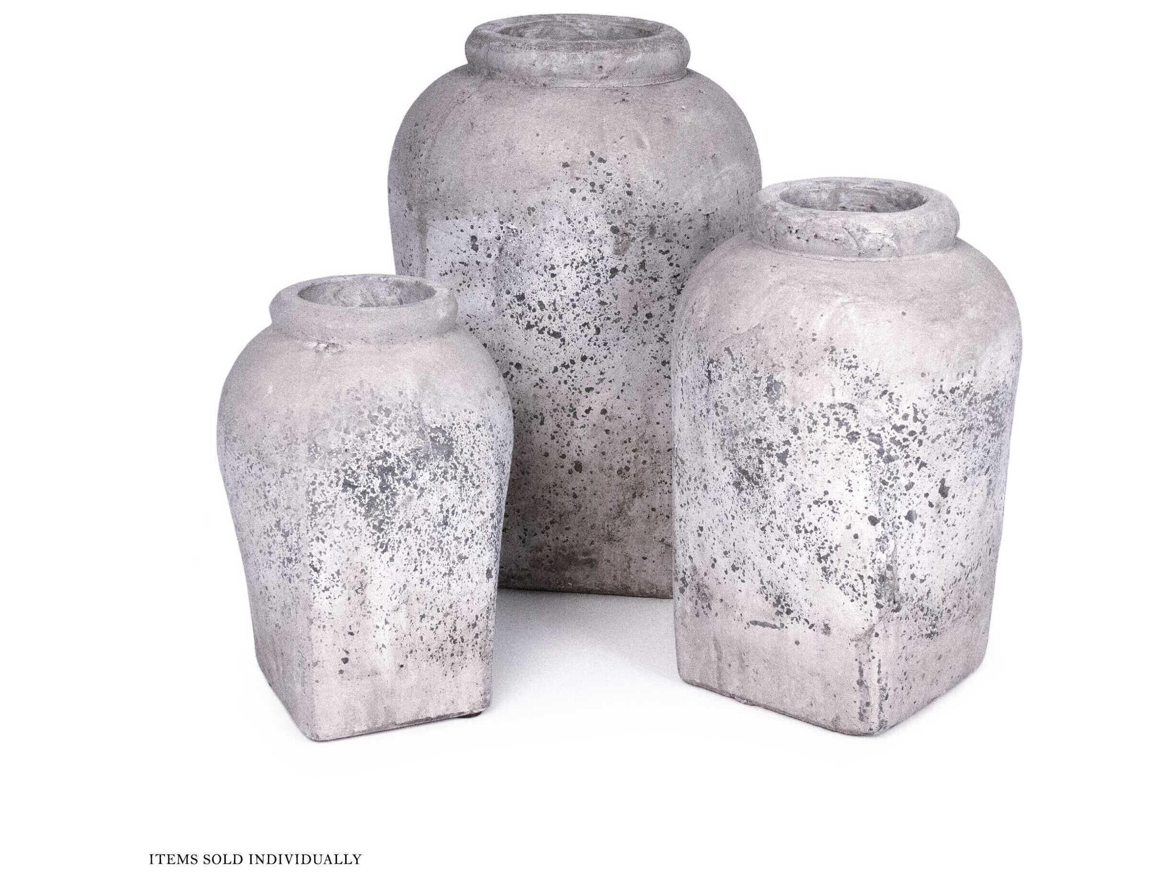 Zentique Distressed Grey Wash Vase