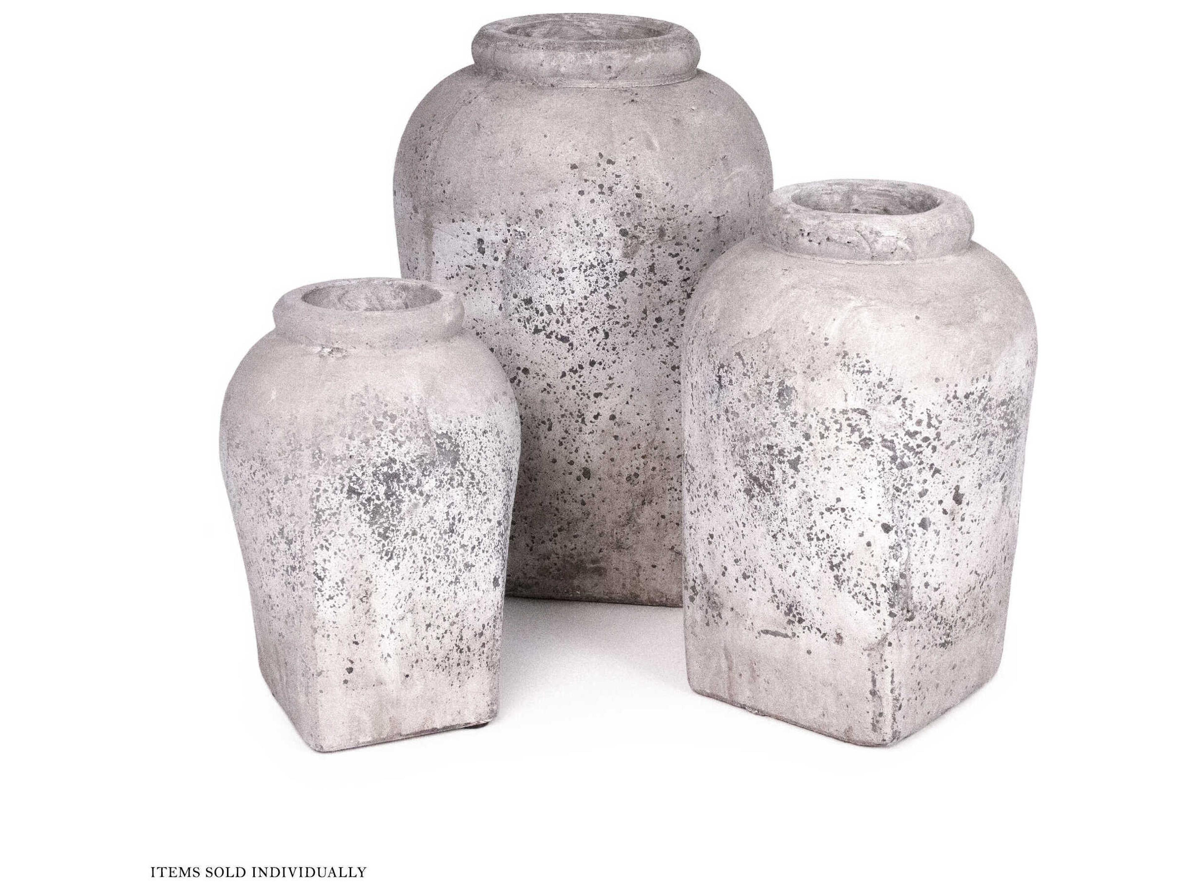 Zentique Distressed Grey Wash Vase