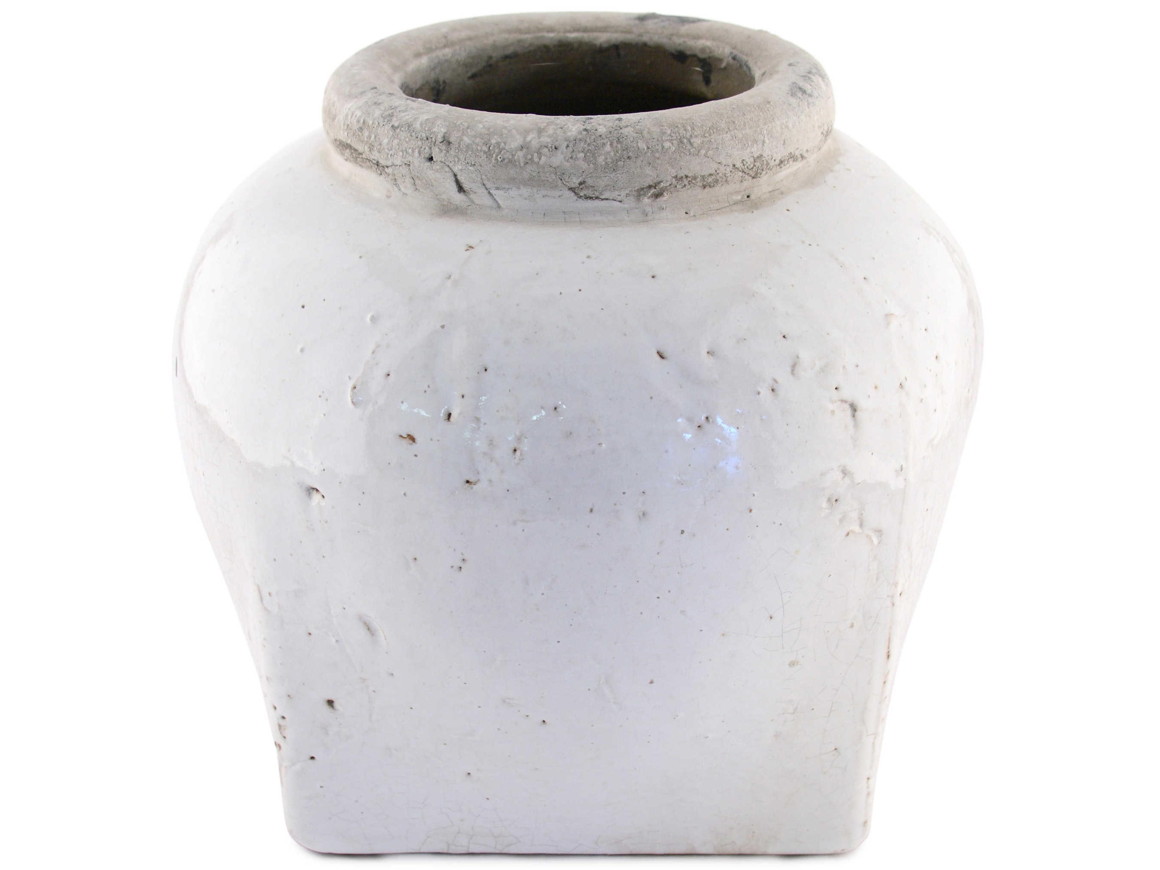 Zentique Distressed White 11" Jar Set of 2