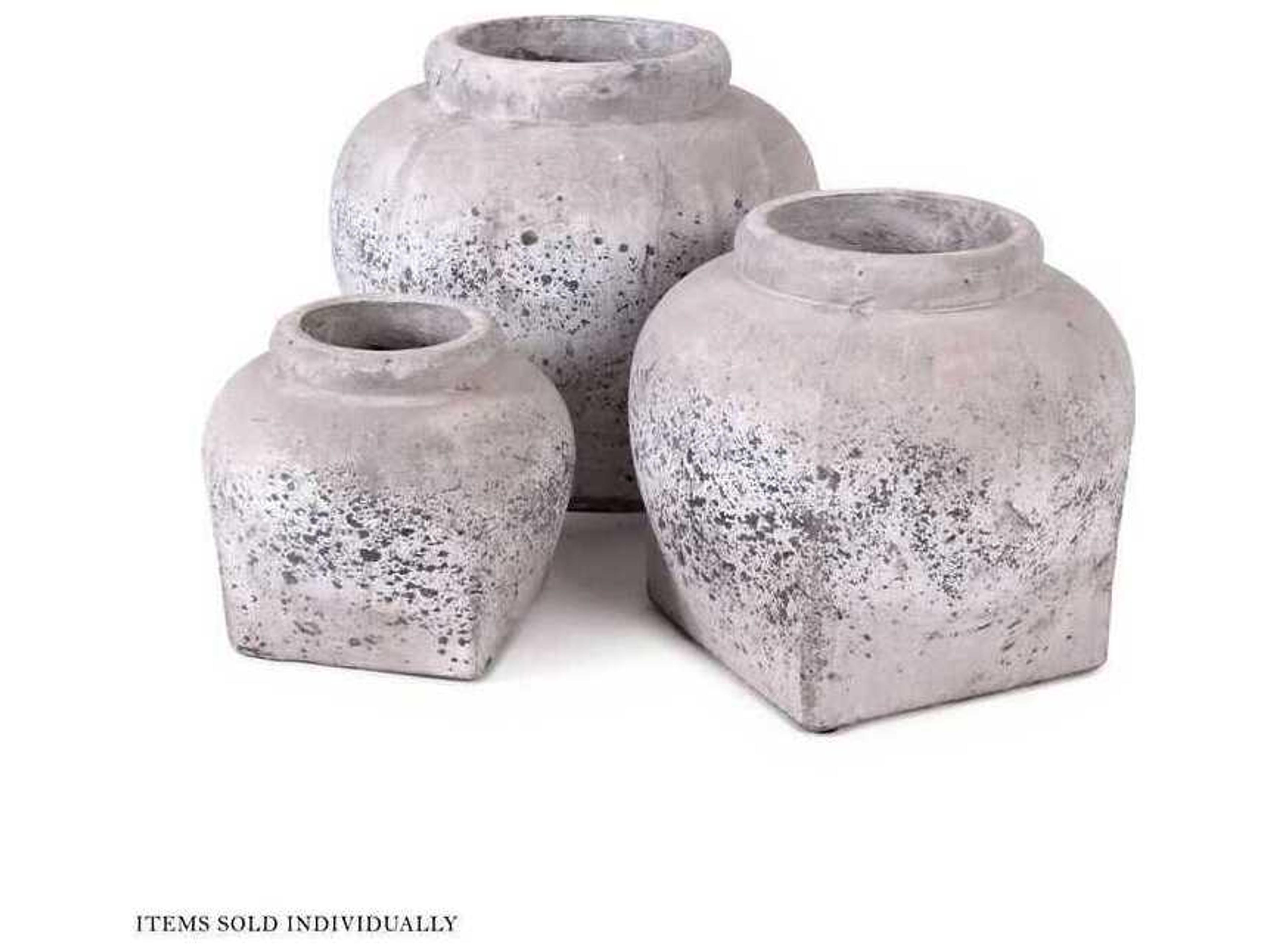 Zentique Distressed Grey Wash Vase
