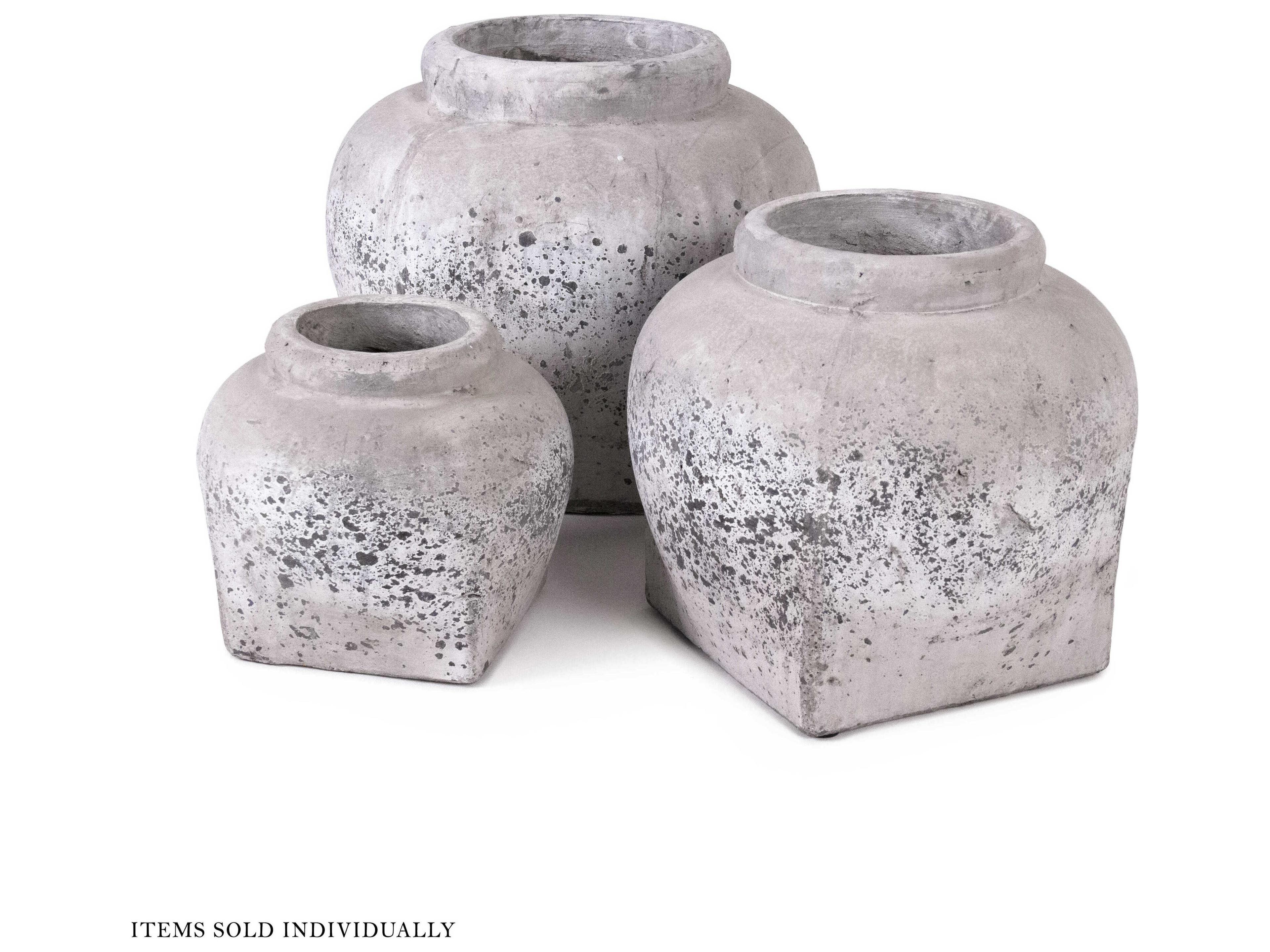 Zentique Distressed Grey Wash Vase