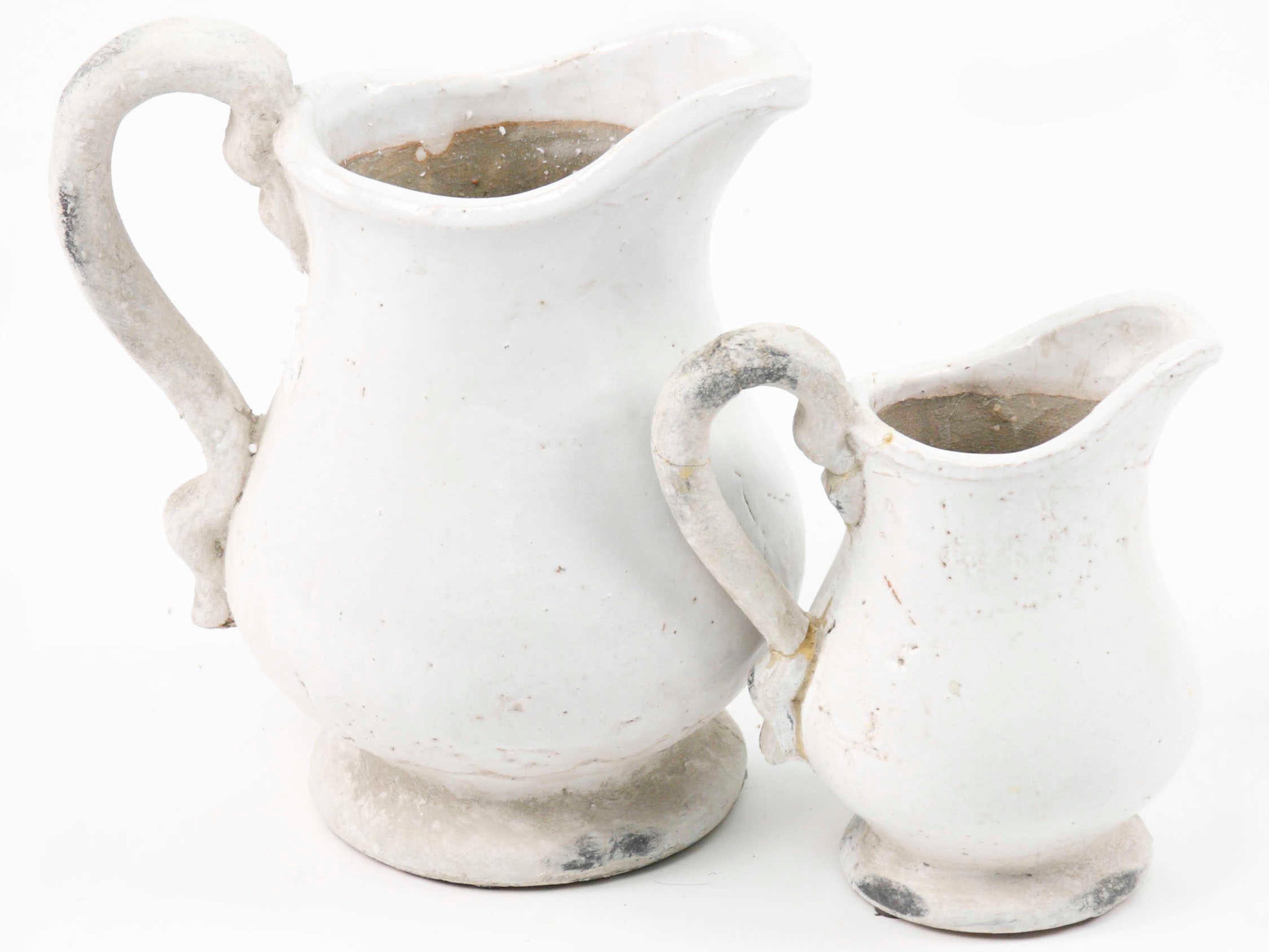 Zentique Distressed White 12" High Pitcher
