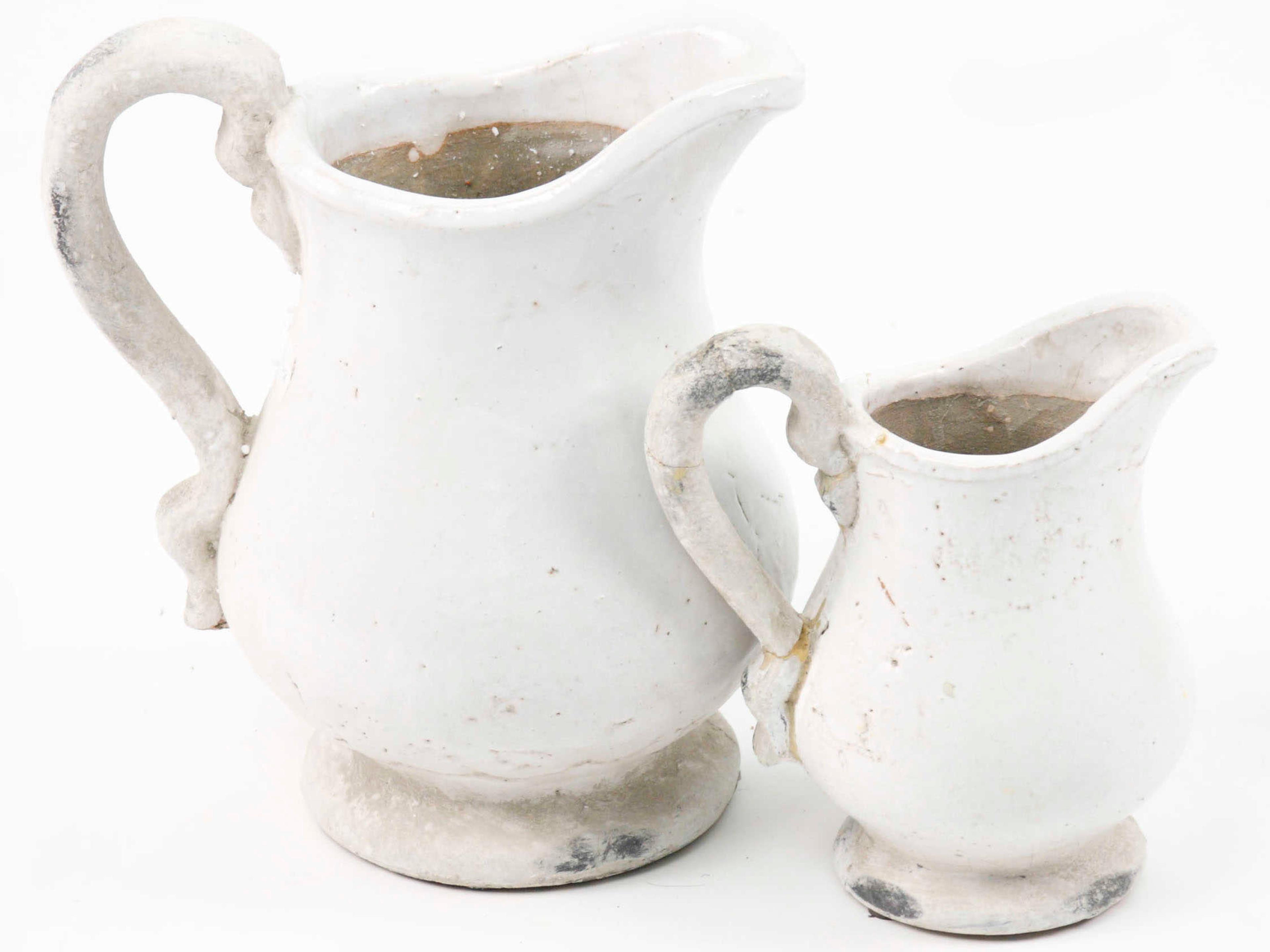 Zentique Distressed White 9" High Pitcher