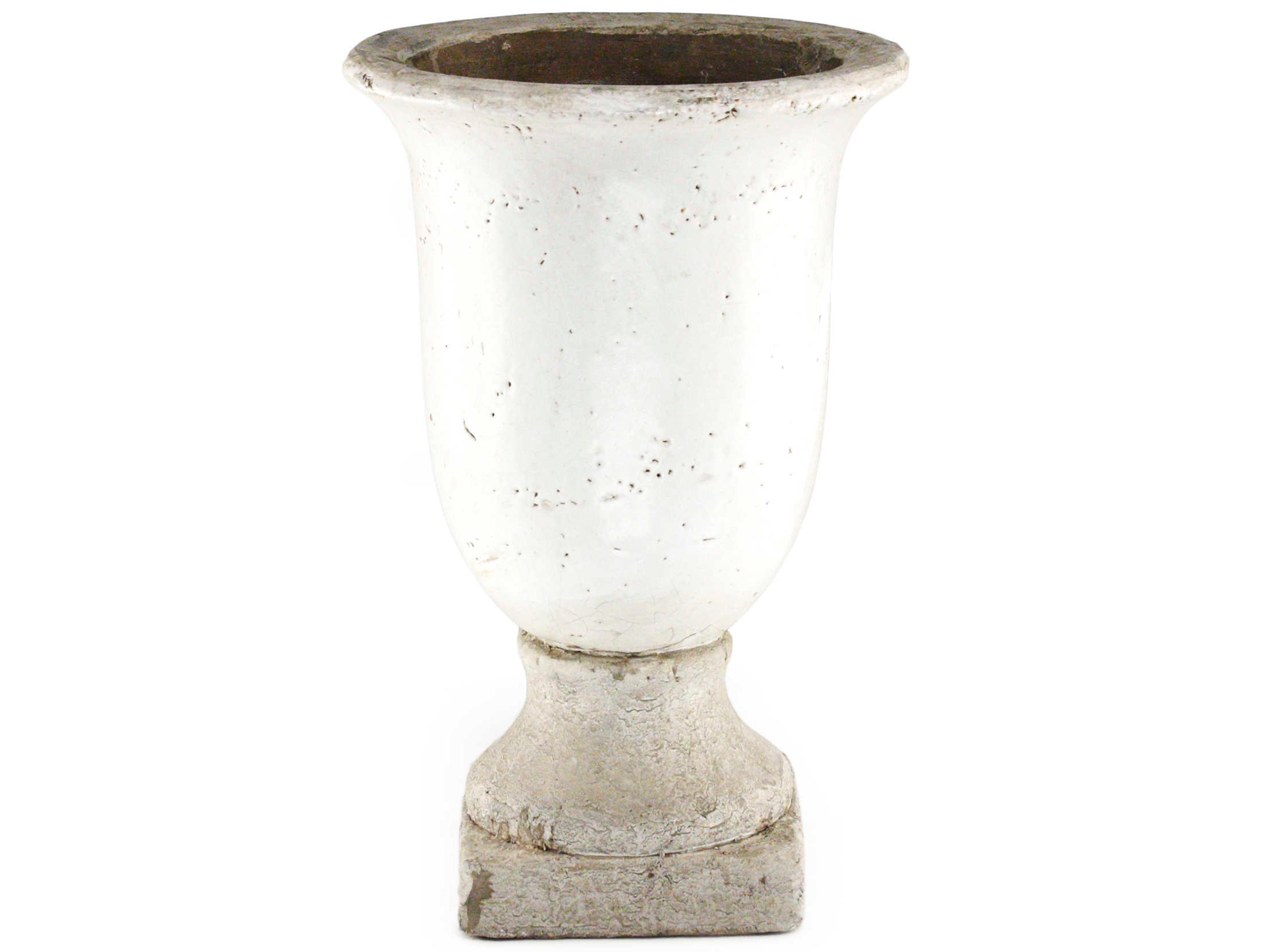 Zentique Distressed White 15" High Vase