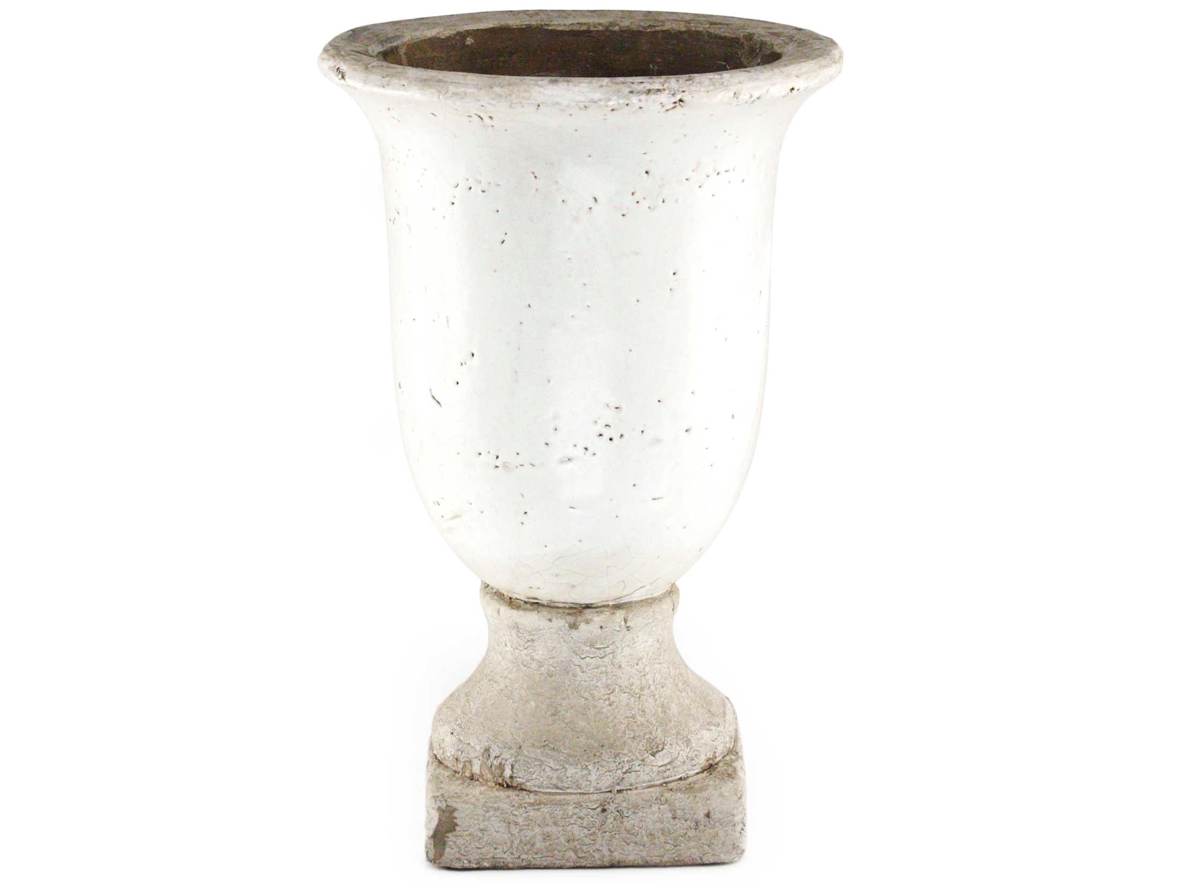 Zentique Distressed White 12" High Vase