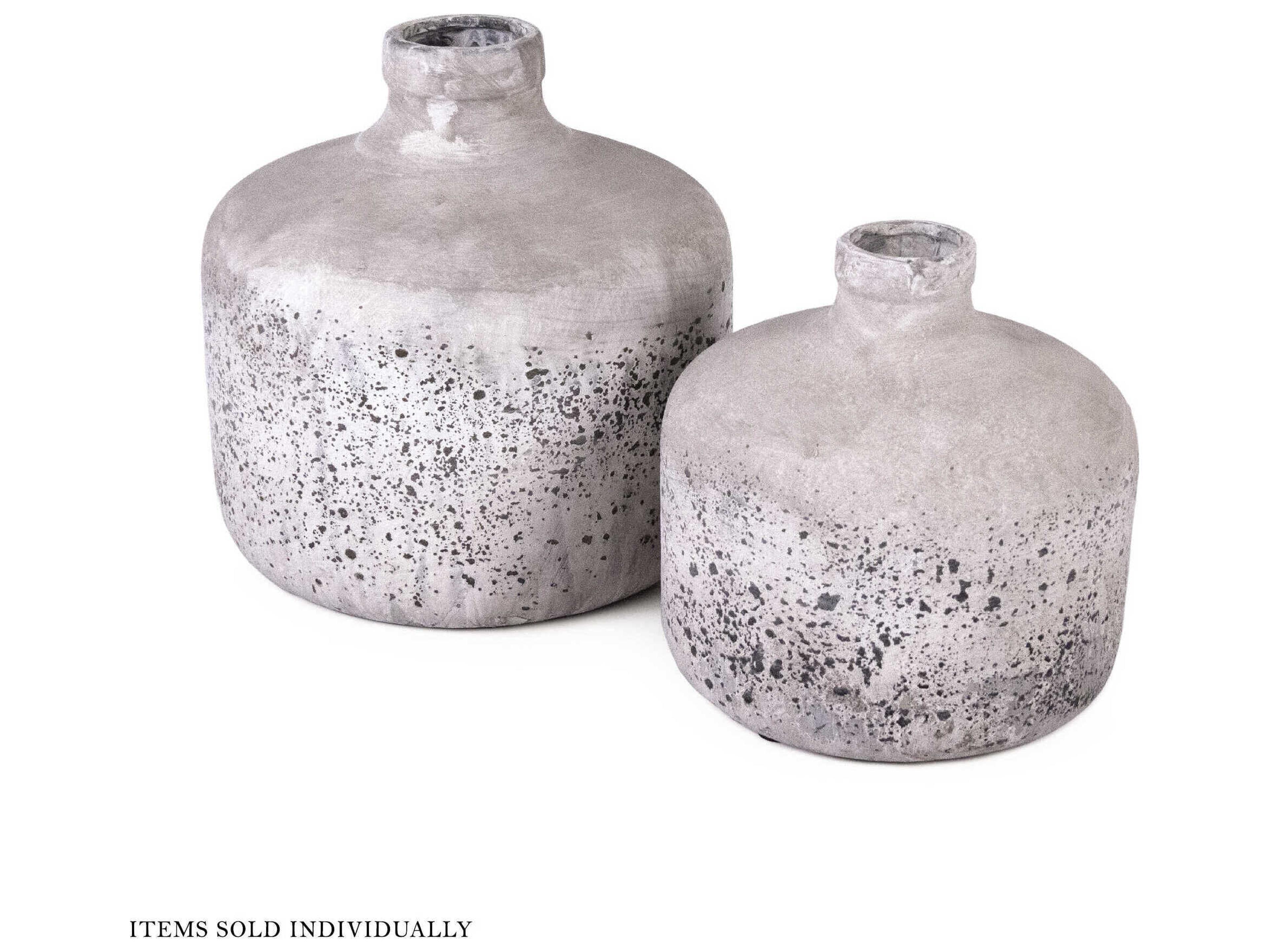 Zentique Distressed Grey Wash Pottery Vase