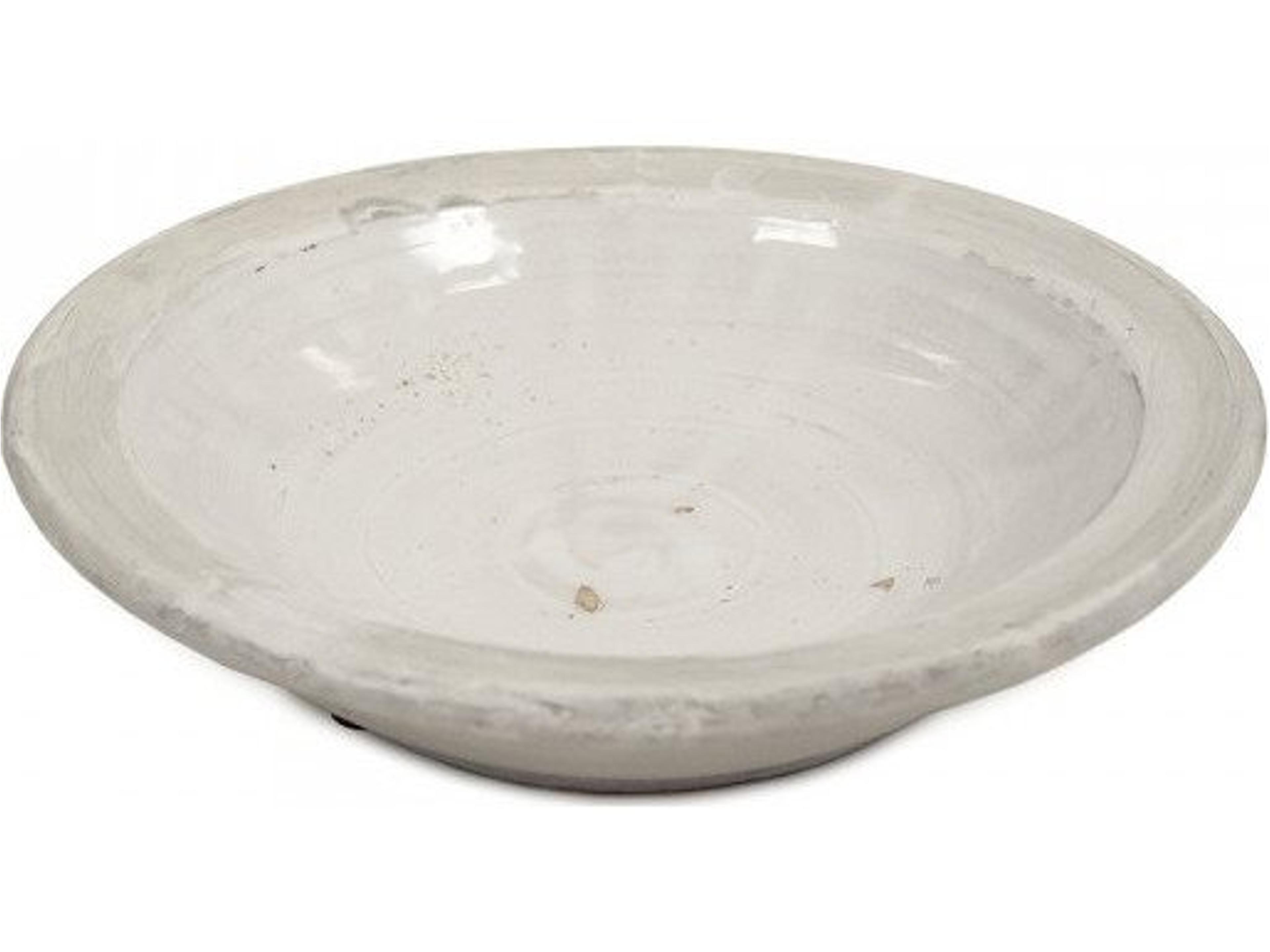 Zentique Distressed White Decorative Plate