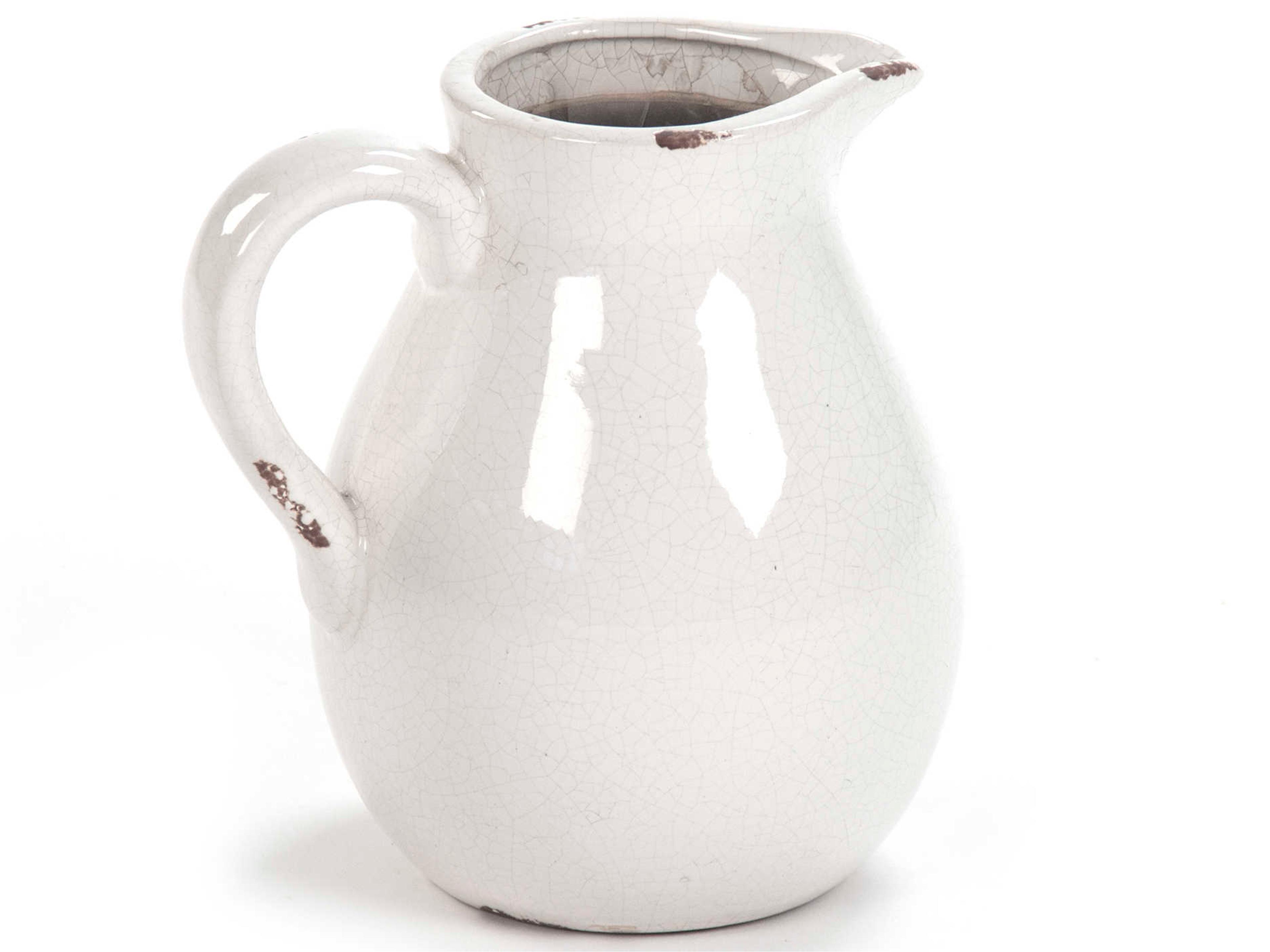 Zentique Distressed Crackle White Pitcher