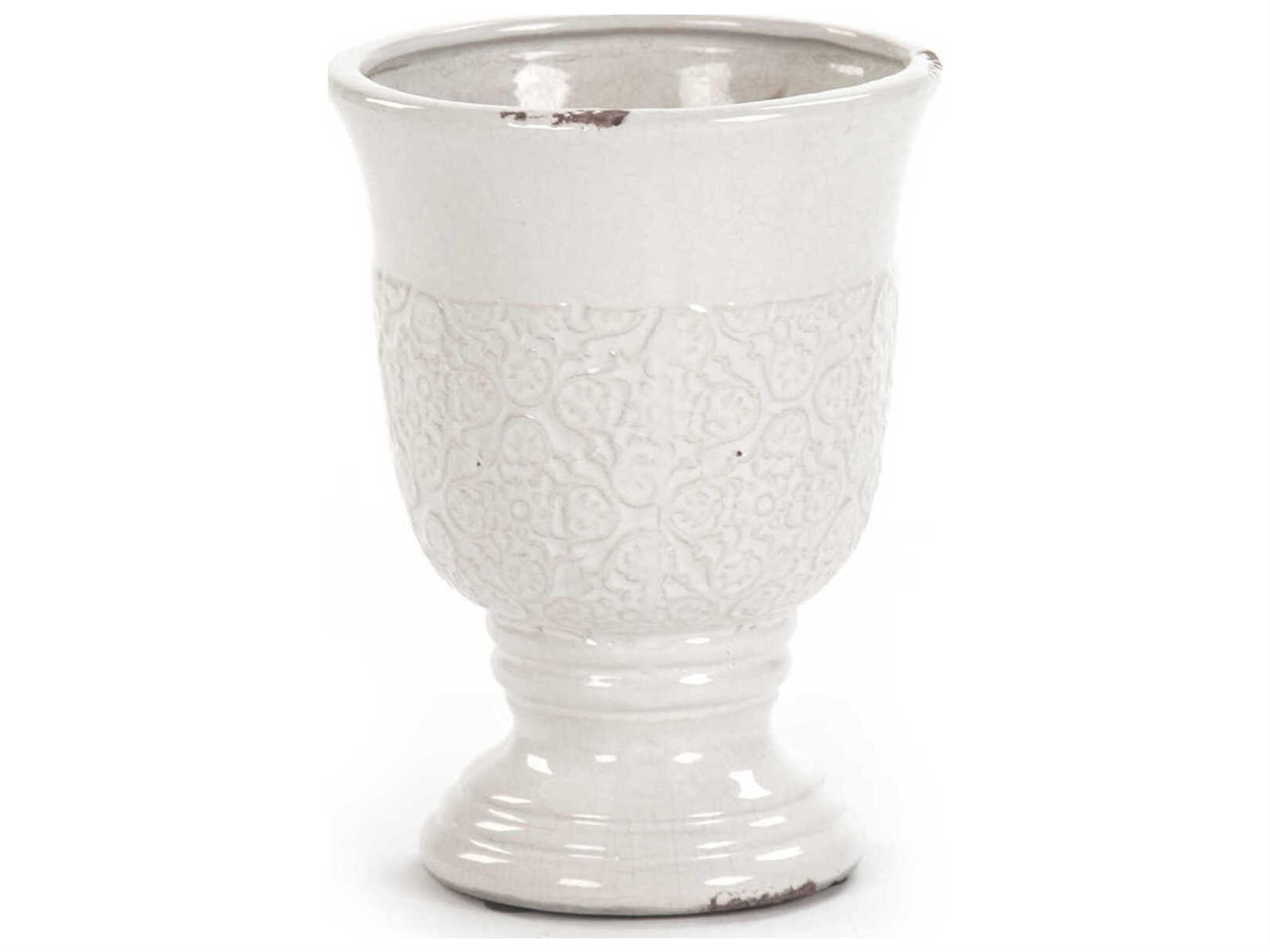 Zentique Distressed Crackle White Vase